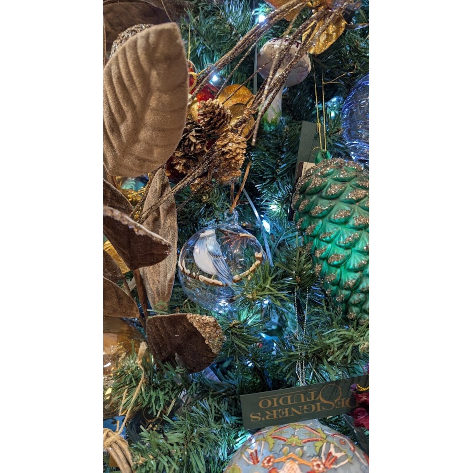 Shishi LLC Clear with Blue Bird Glass Ball Ornament