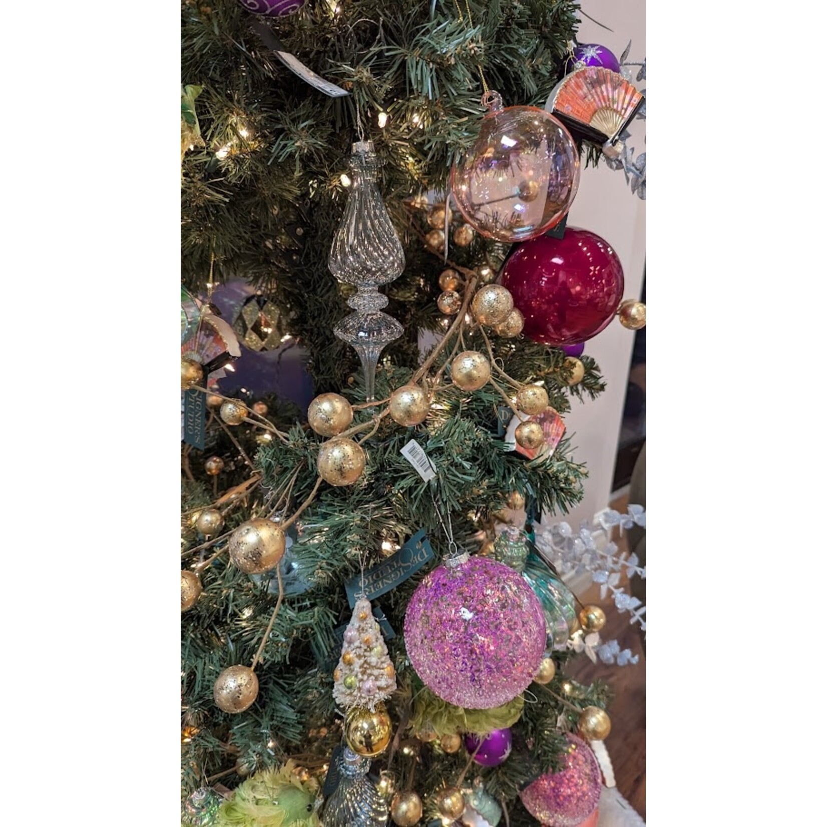 RAZ Imports Light Blue Blown Glass Finial Ornament 9.5"