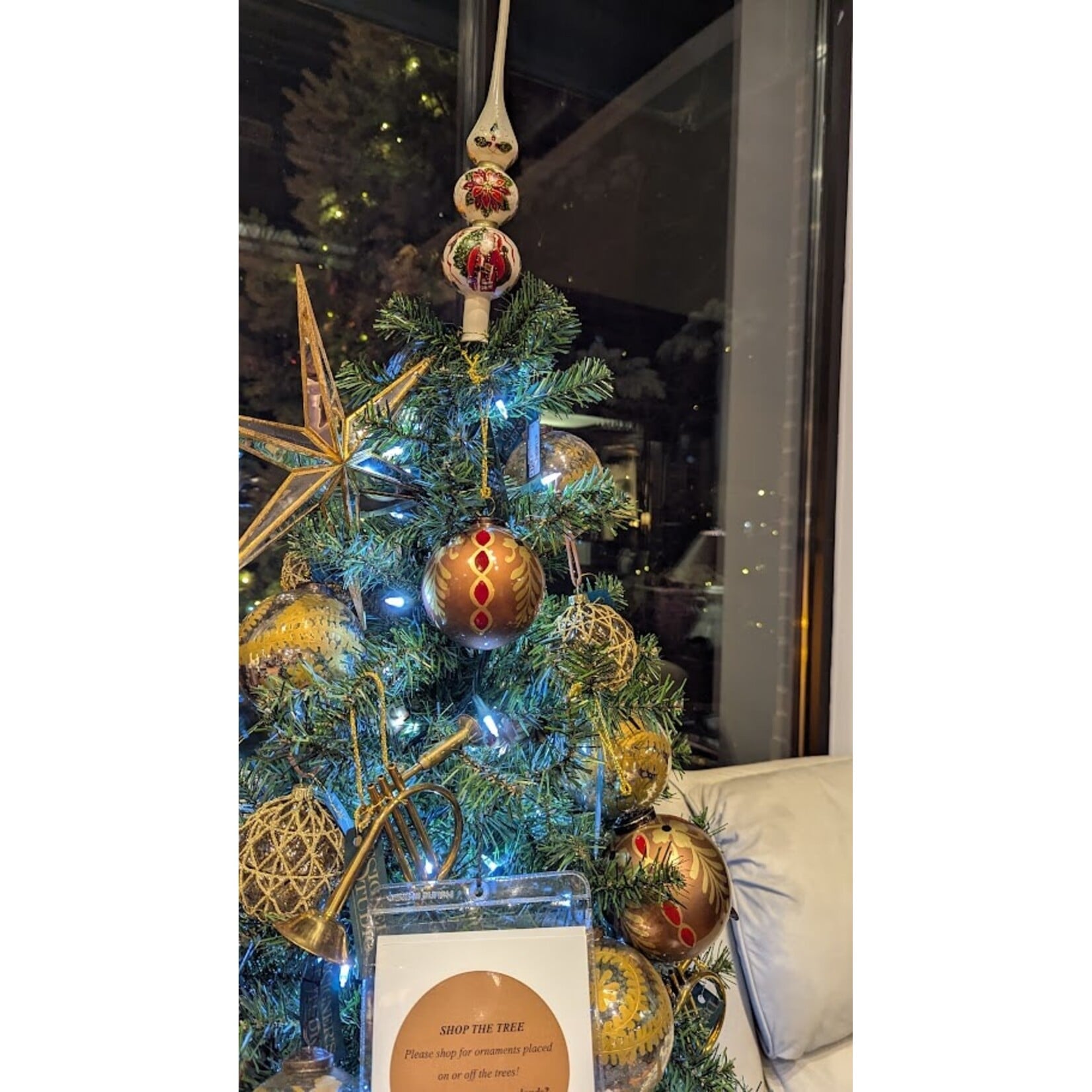 Shishi LLC Glass Ball Antique Gold & Brown Ornament 3"