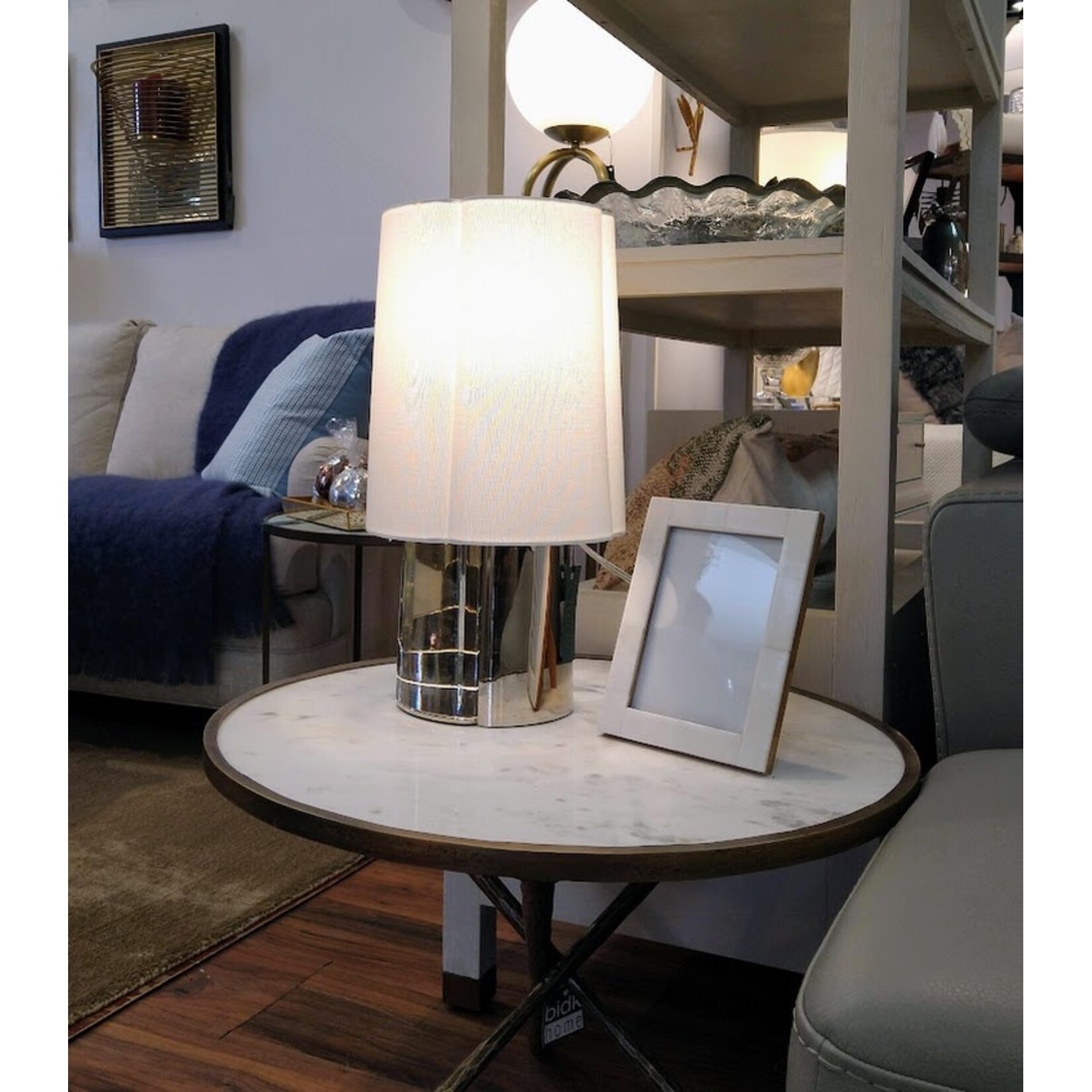 Bidk Home Iron & Marble Tripod Cocktail Table White