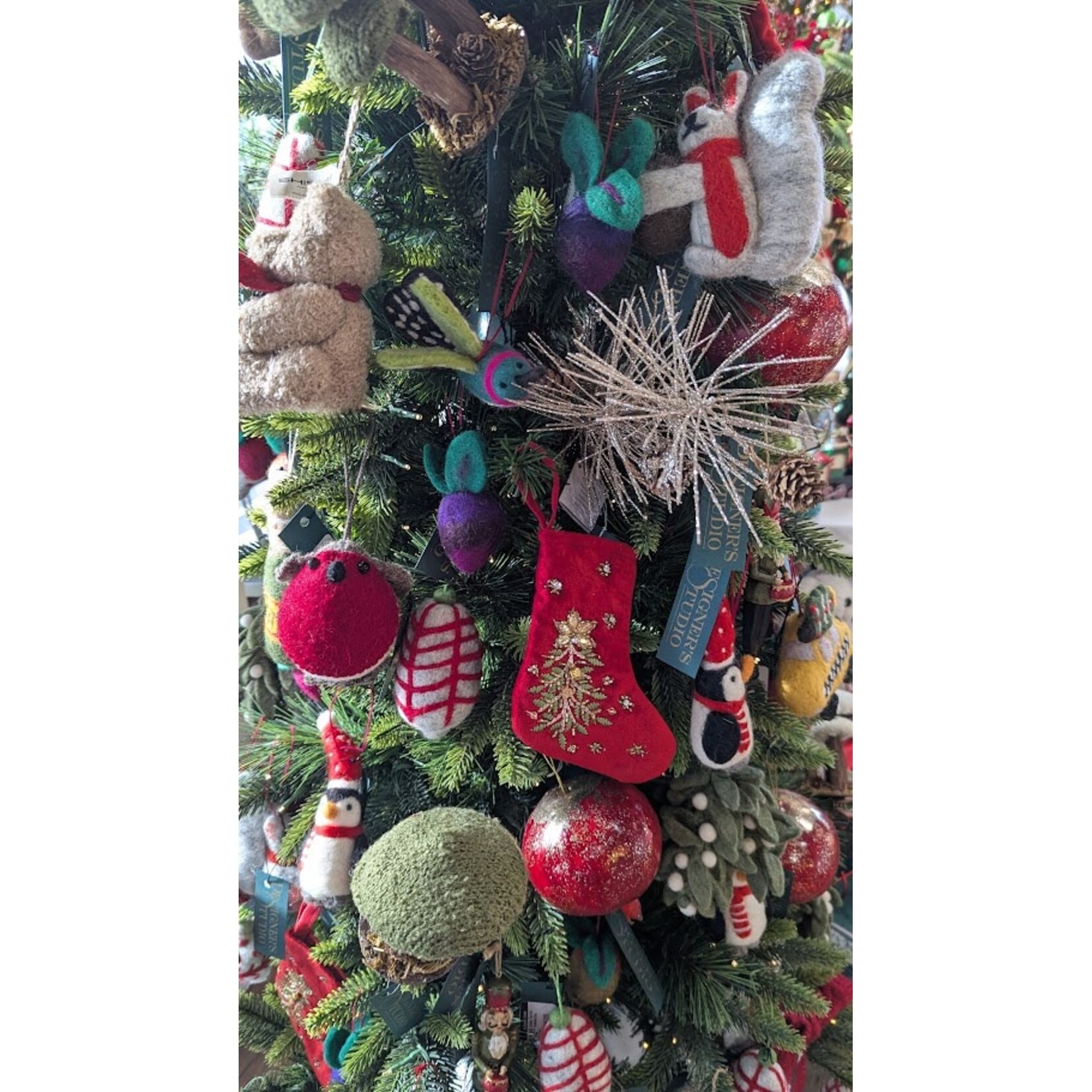 Rockflowerpaper Handmade Grey Wool Felt Bauble Ornament