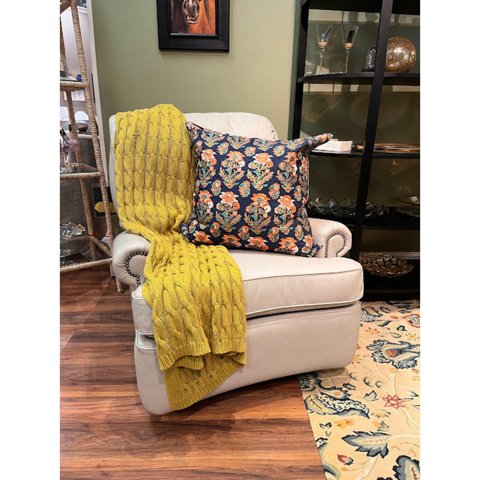 Darzzi LLC Big Cable Throw Curry