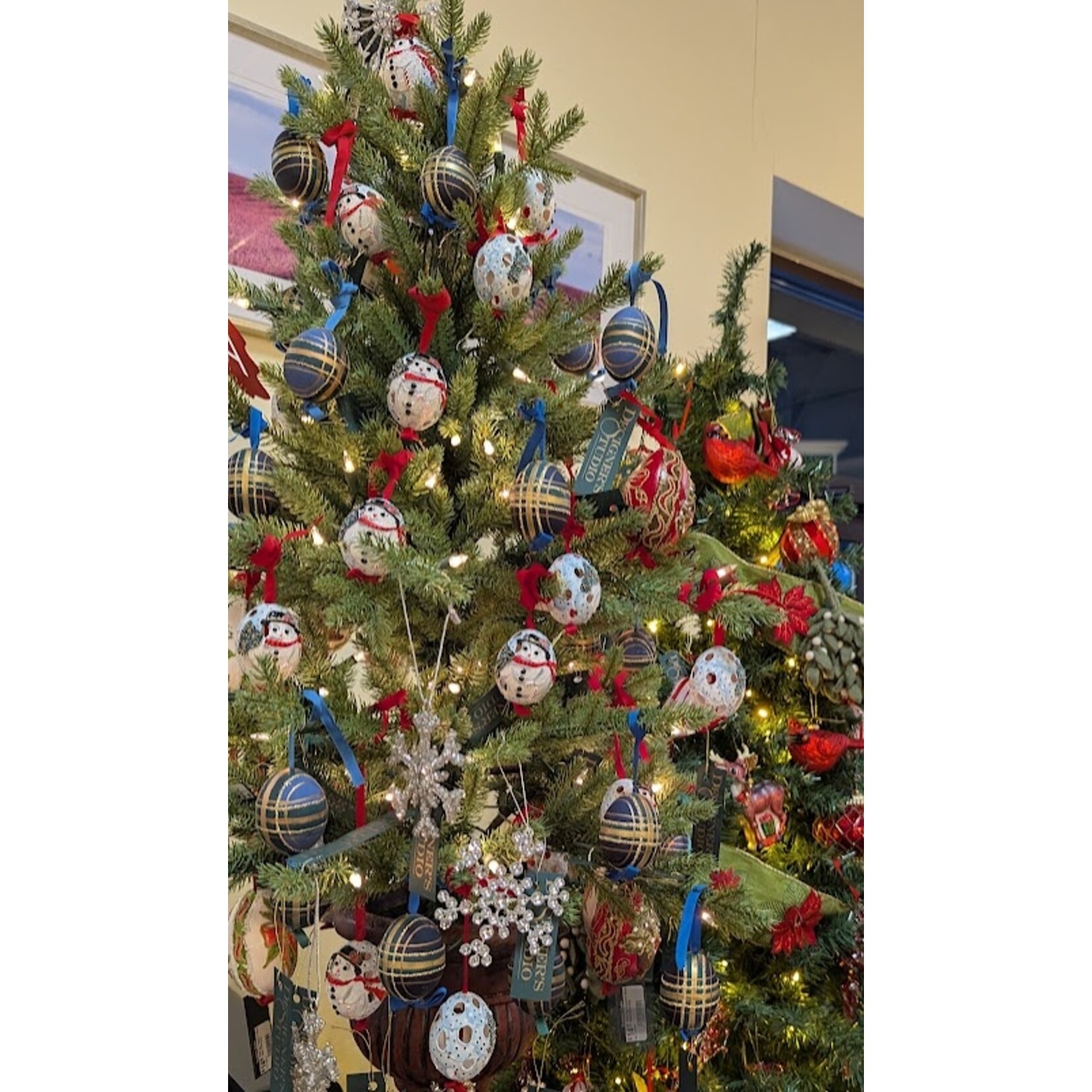 Peter's Seasons Plaid Gold Handcrafted Egg Ornament