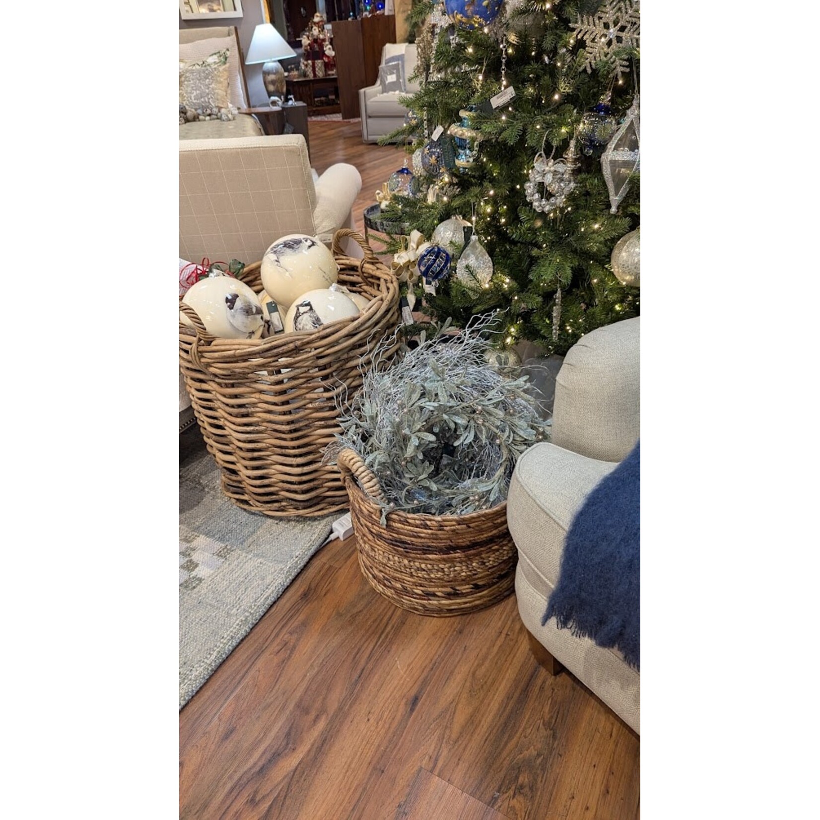 Pigeon and Poodle Payson Natural Banana Bark Round Nested Baskets Set of 2