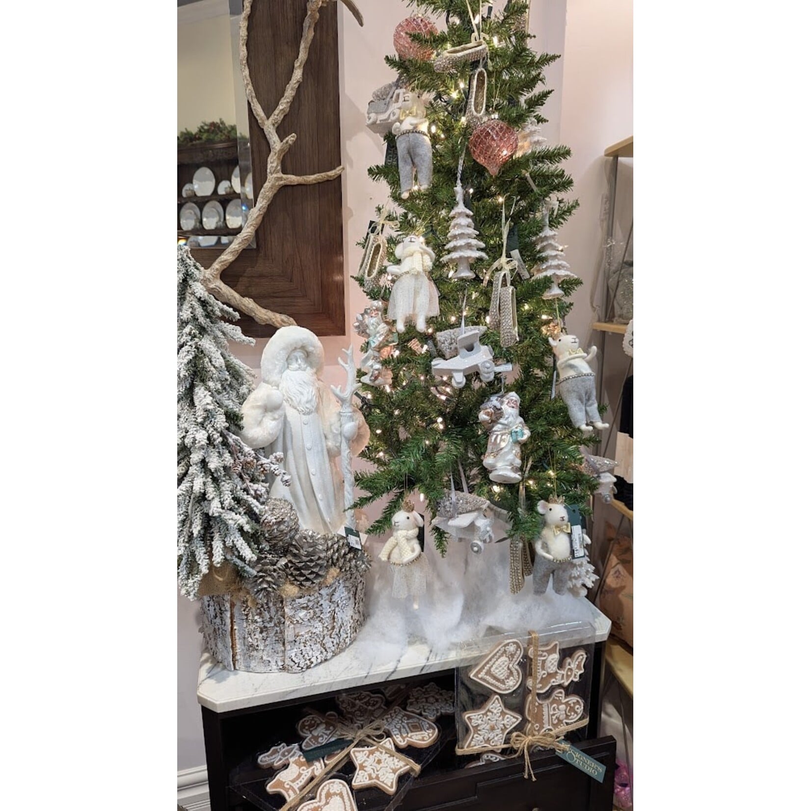 Sherri's Designs Airplane with Tree Dove White Glitter Ornament