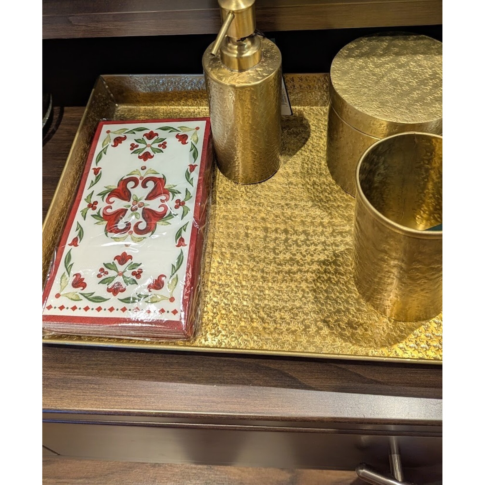 Pigeon and Poodle Kenitra Antique Brass Brush Holder