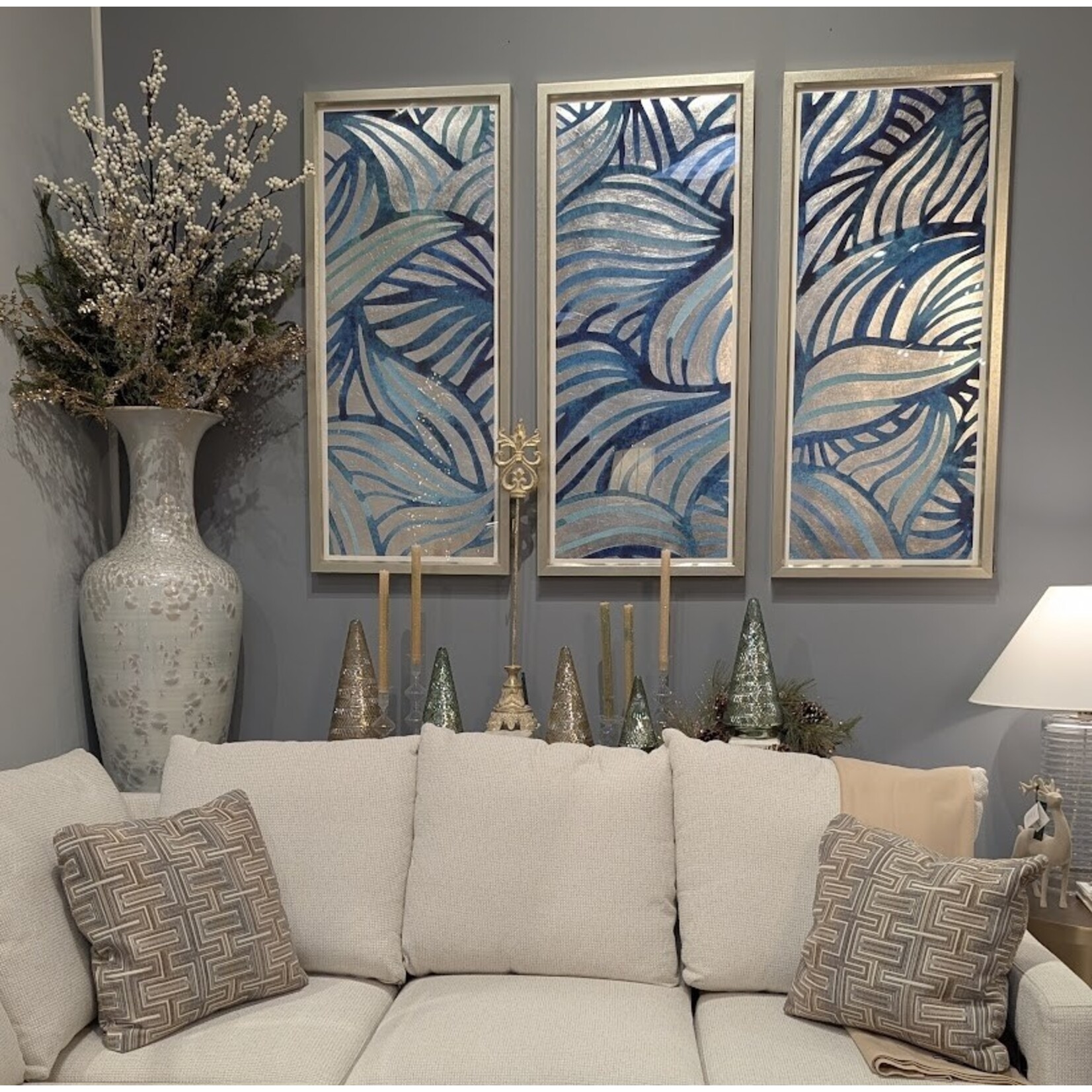 Winward Home Artificial Frosted Sparkle Cedar Branch 34"