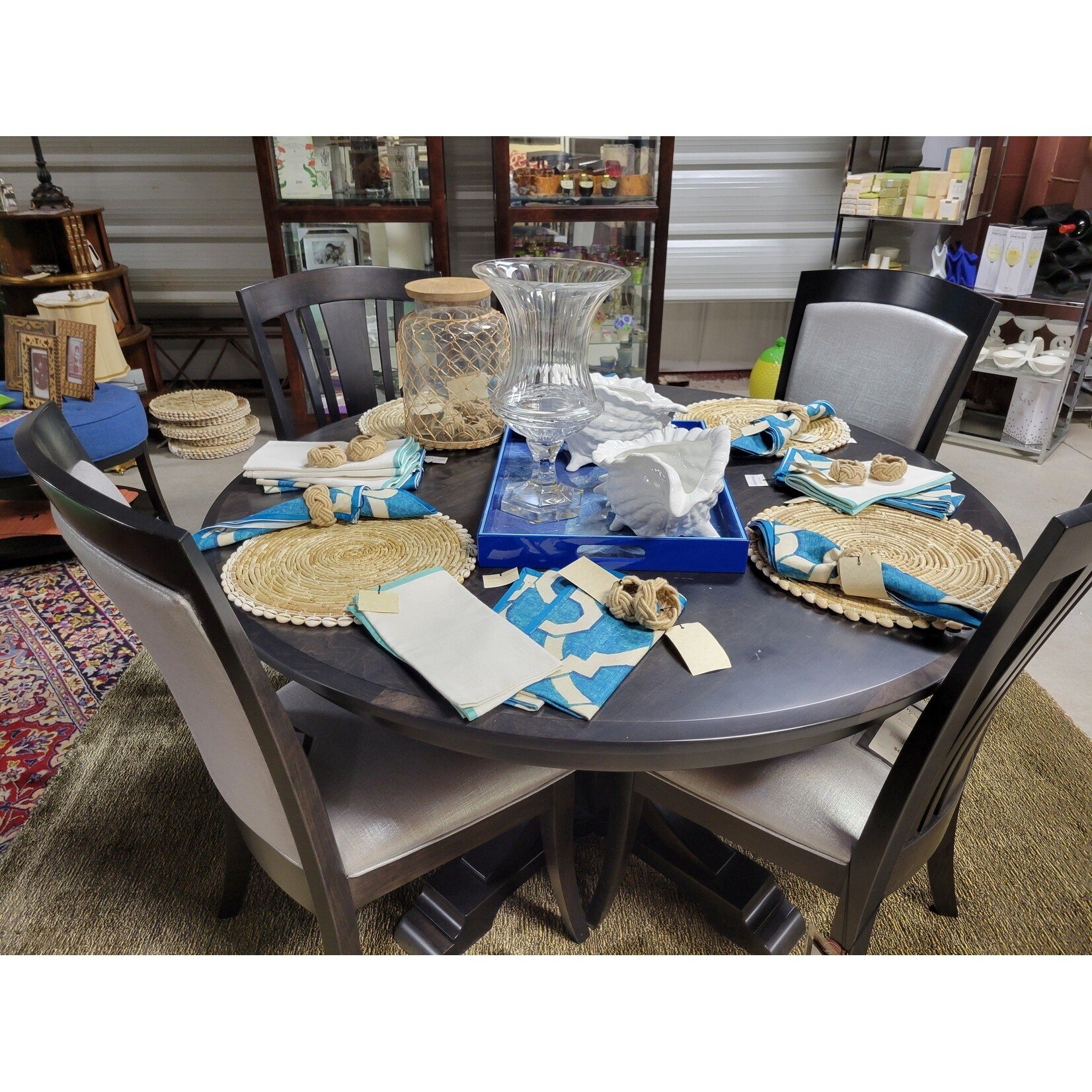 Two's Company Pandan & Seashells Placemat Set of 4