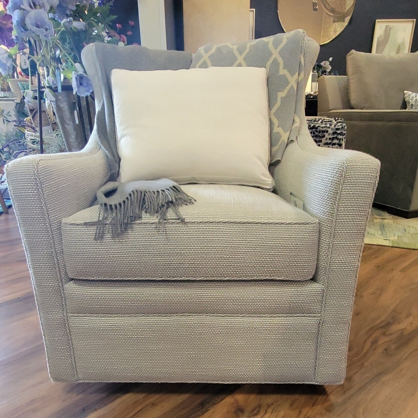 Jessica Charles Delta Swivel Rocker Chair Hoover Flint