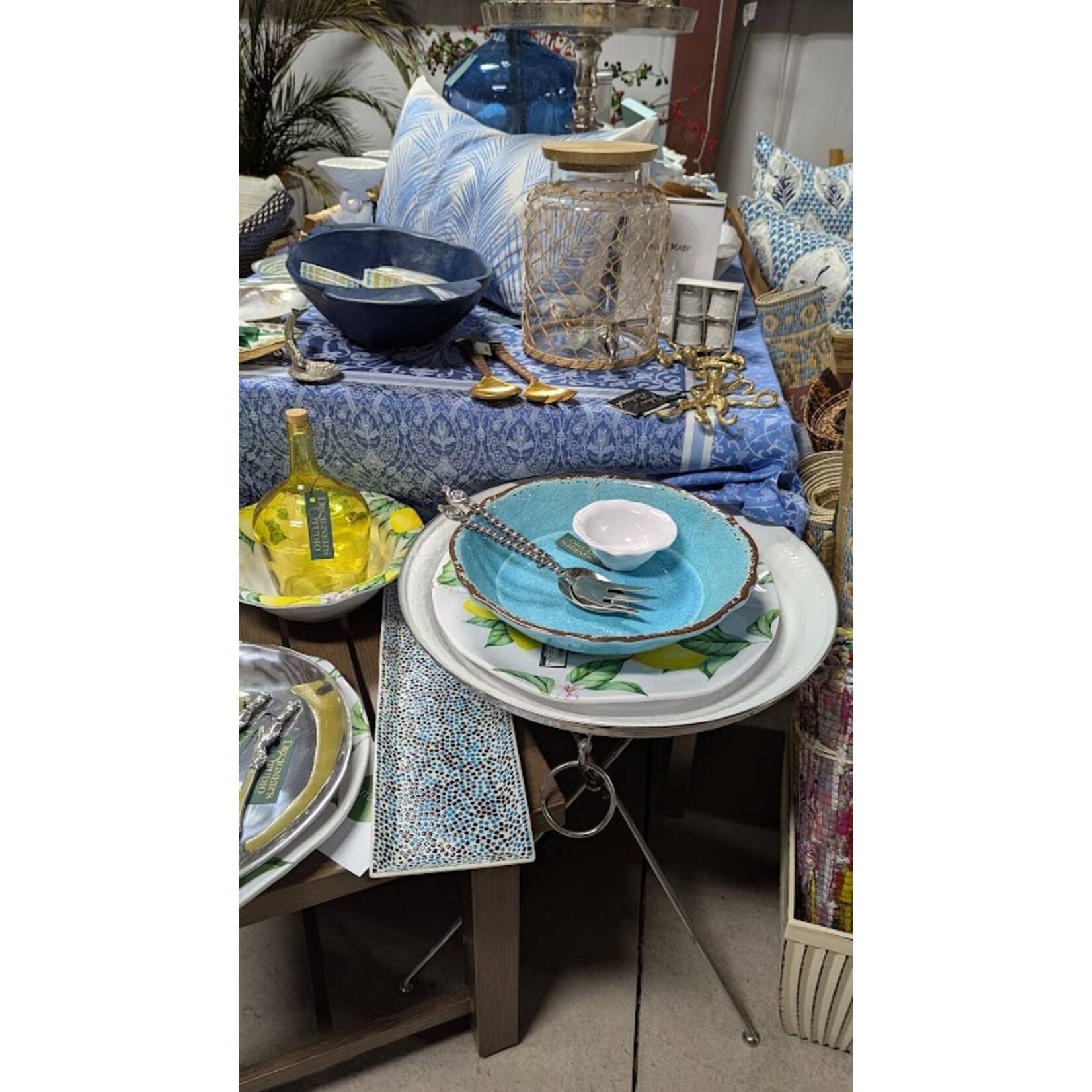 Golden Rabbit Tray Stand Table with Large White Enamel Tray