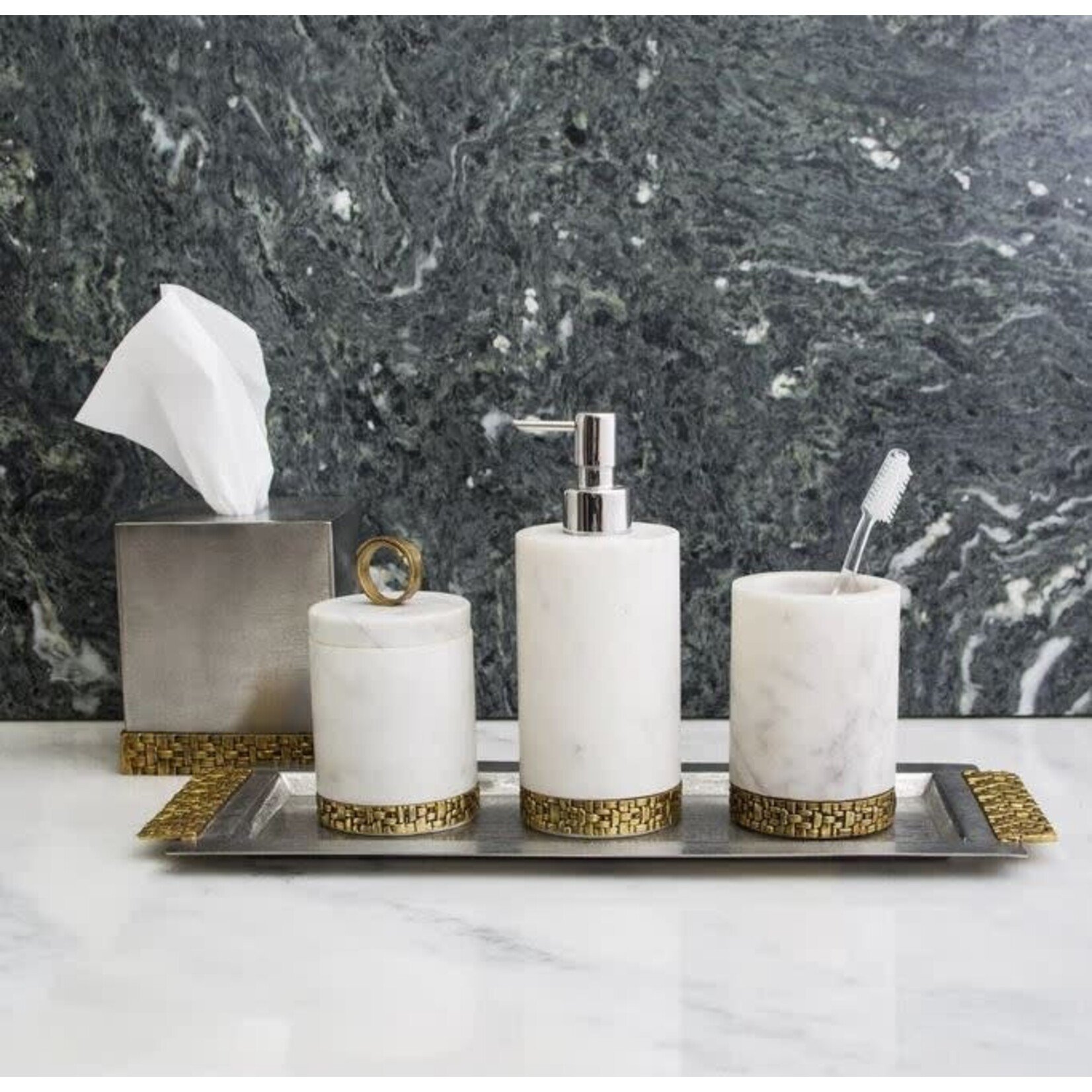 Michael Aram Palm Bath Collection Round Container