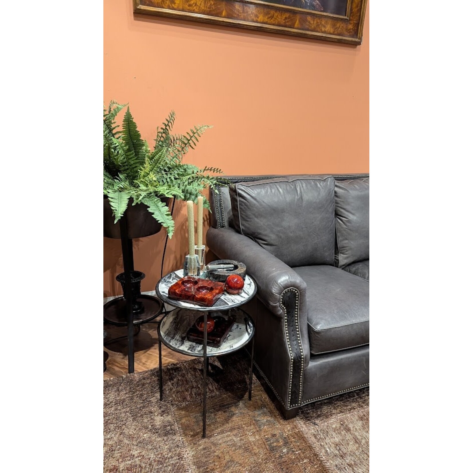 Global Views Registrar Tiered Table Gunmetal