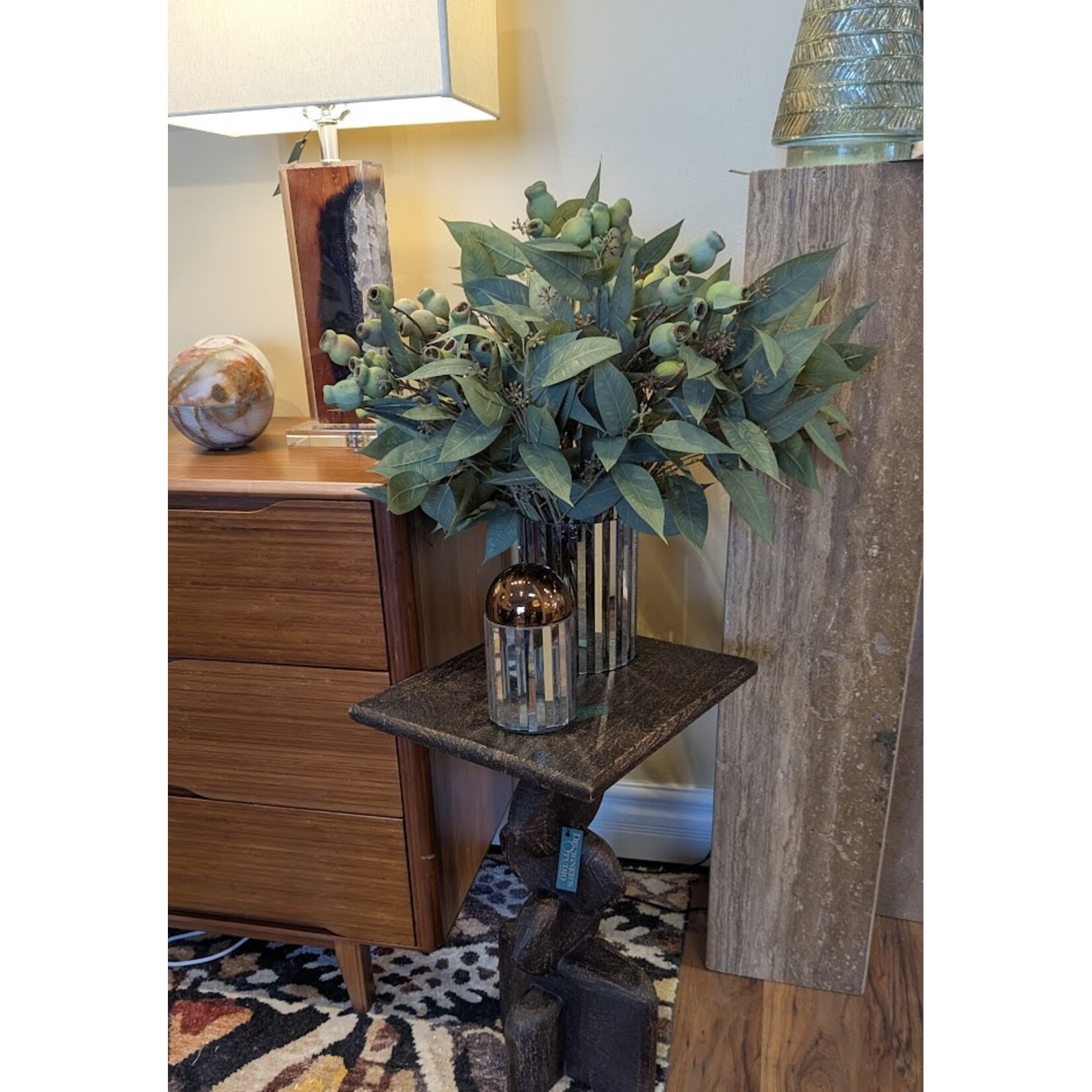 Made Goods Kordelle Accent Table Dark Rustic Mango Wood