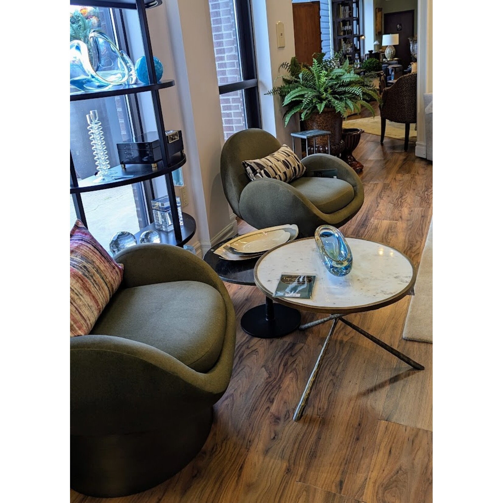 Bidk Home Iron & Marble Tripod Cocktail Table White