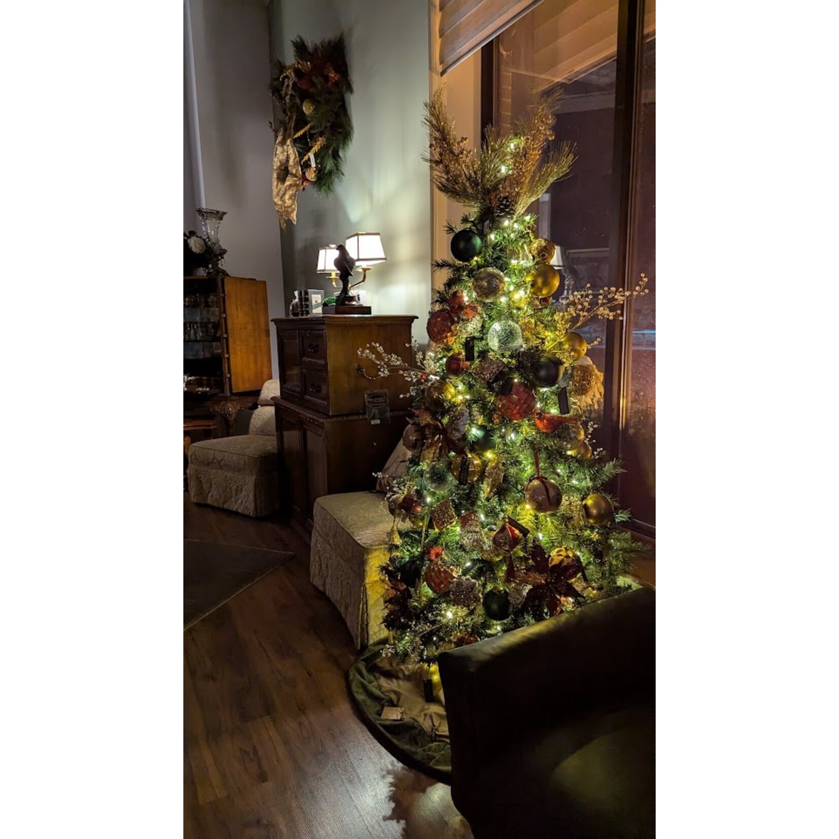 Zodax Harlequin Glass Ball Ornament Red and Gold 4.75 in