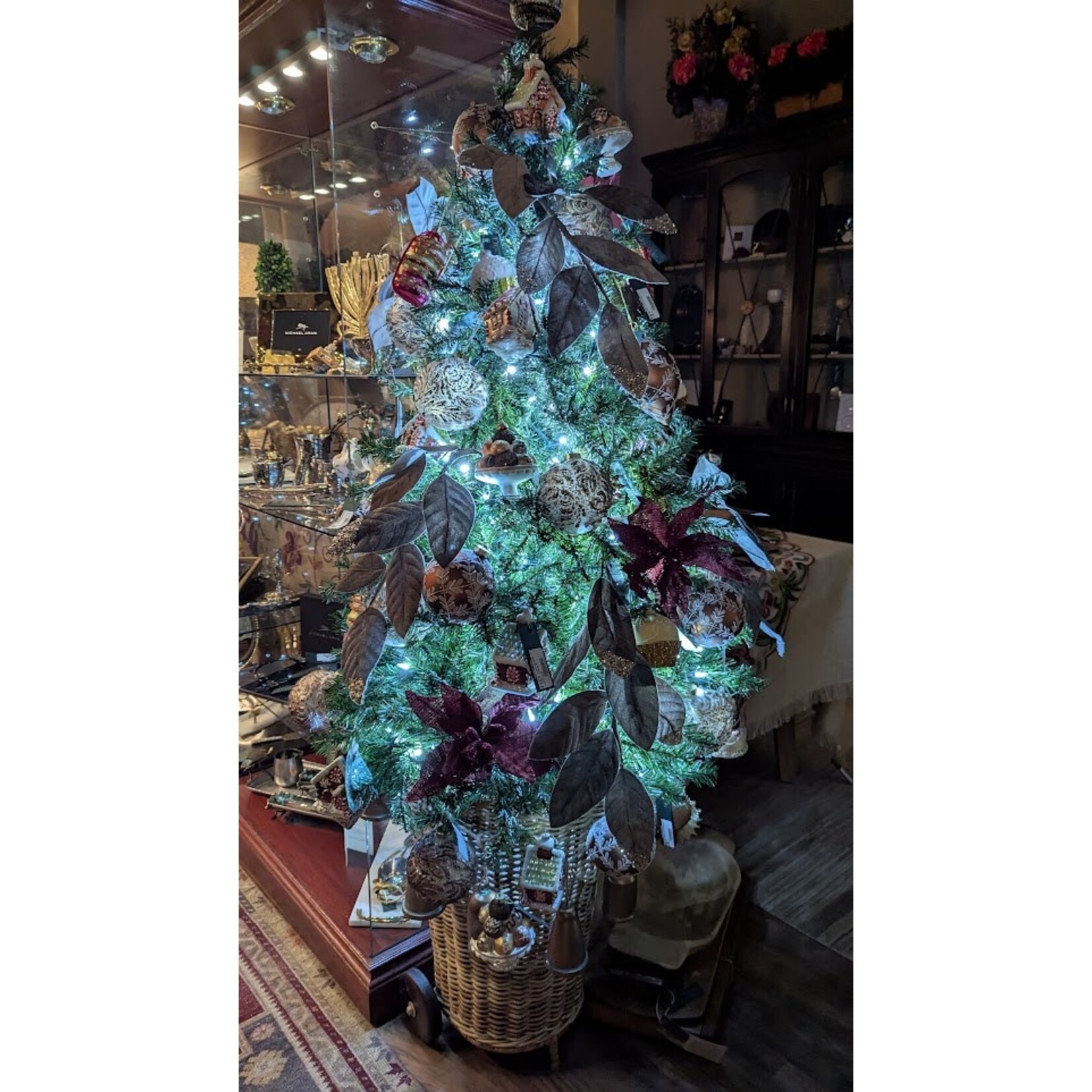 Katherine's Collection Jeweled Encrusted Poinsettia Burgundy Stem