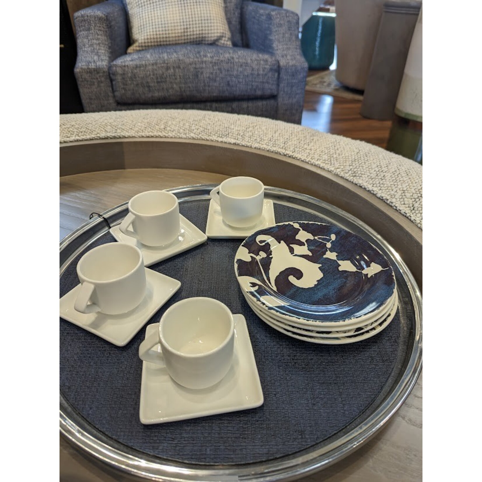 Gien Brigitte de Bazelaire Indigo Canape Plates Set of 4