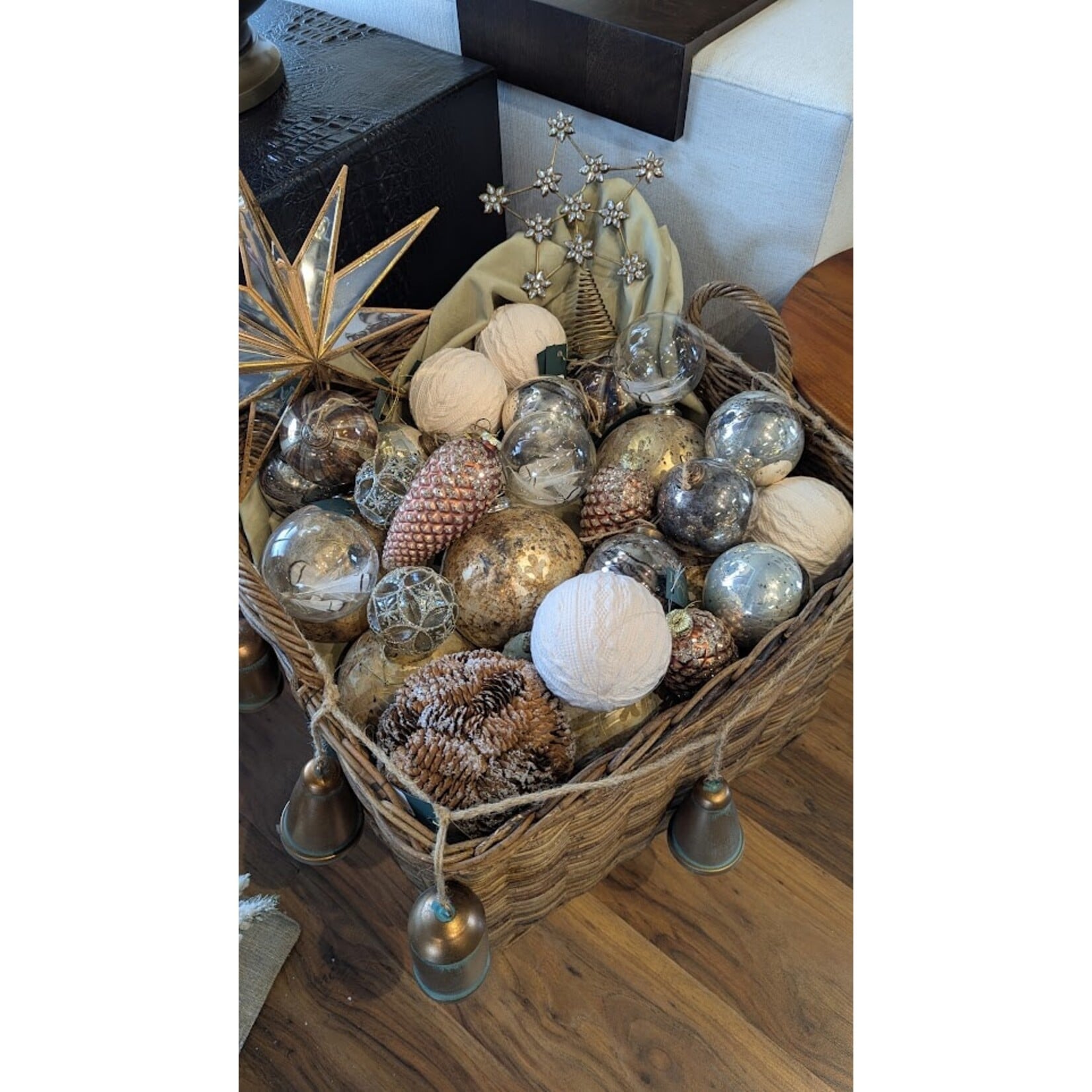 RAZ Imports Jeweled Star Iron & Glass Tree Topper Finial 10.5"