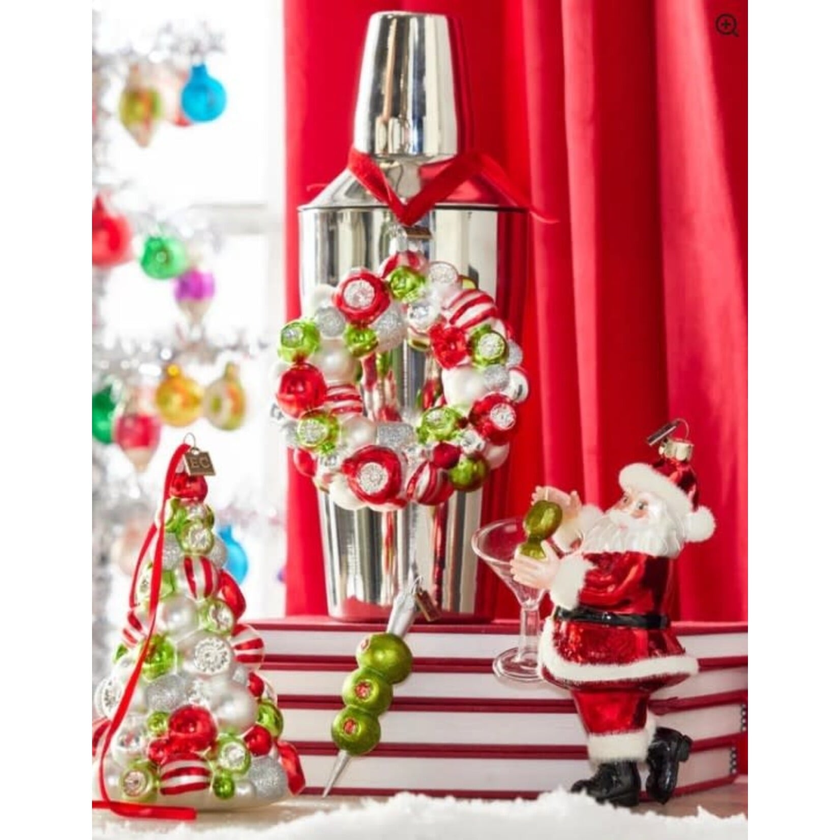 RAZ Imports Three Olives Please Cocktail Pick Glass Ornament