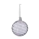 RAZ Imports Clear Purple Blown Glass Ball Ornament 4"