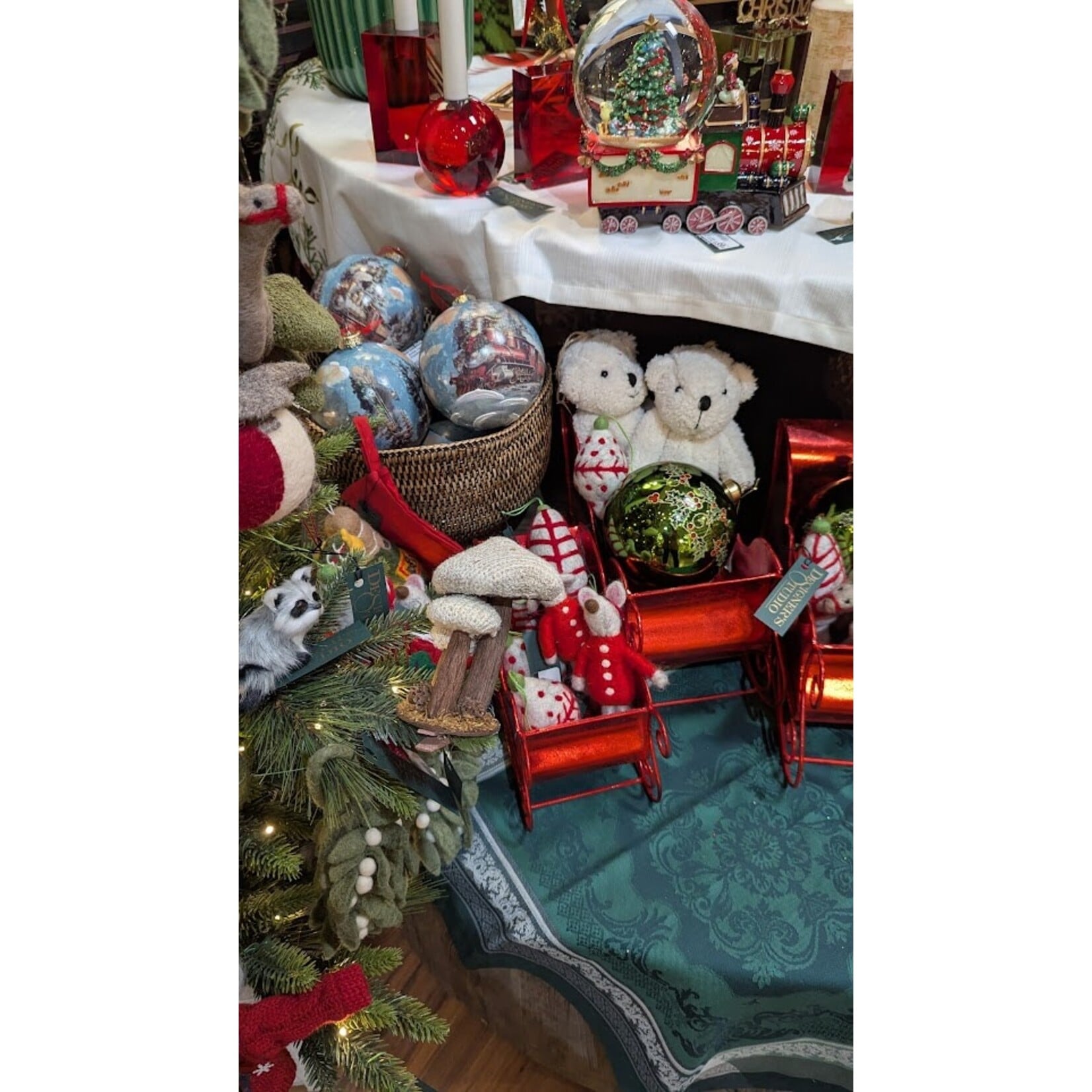 RAZ Imports Holiday Train Glass Ball Ornament 5"