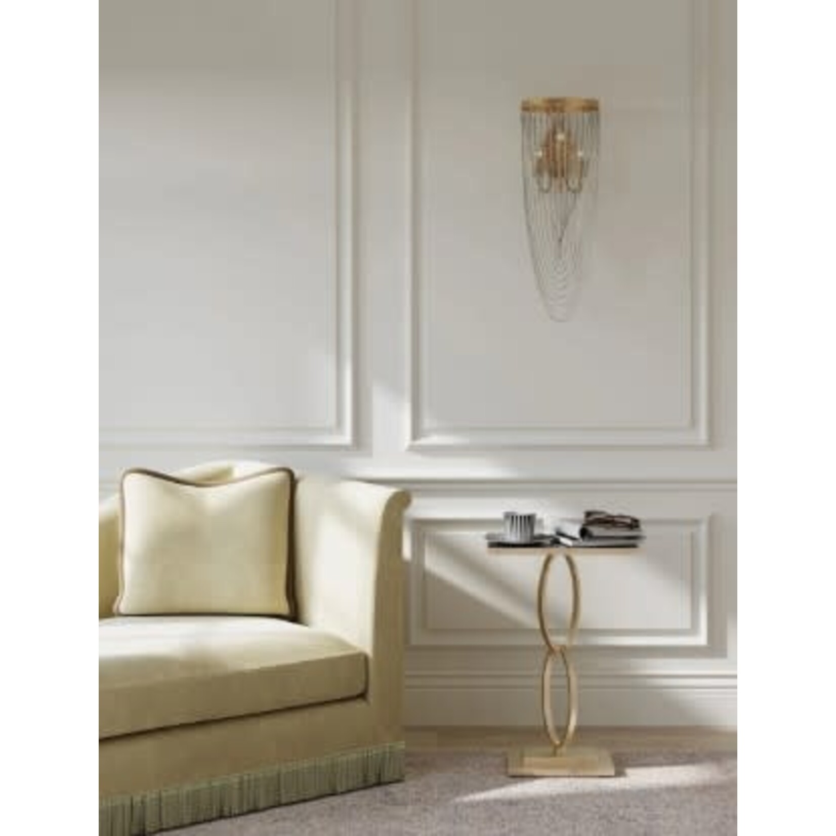 Currey & Company Bangle Accent Table with Mirror Top