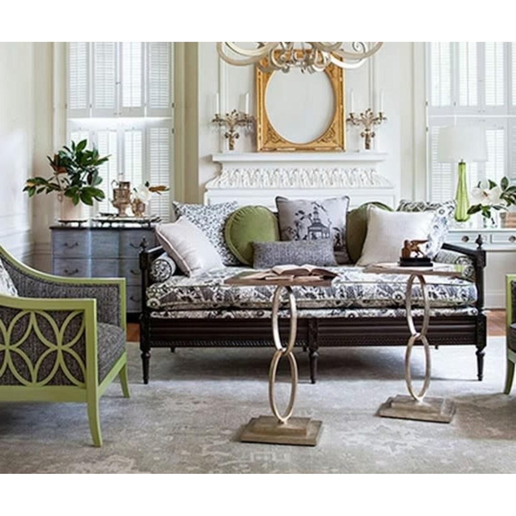 Currey & Company Bangle Accent Table with Mirror Top