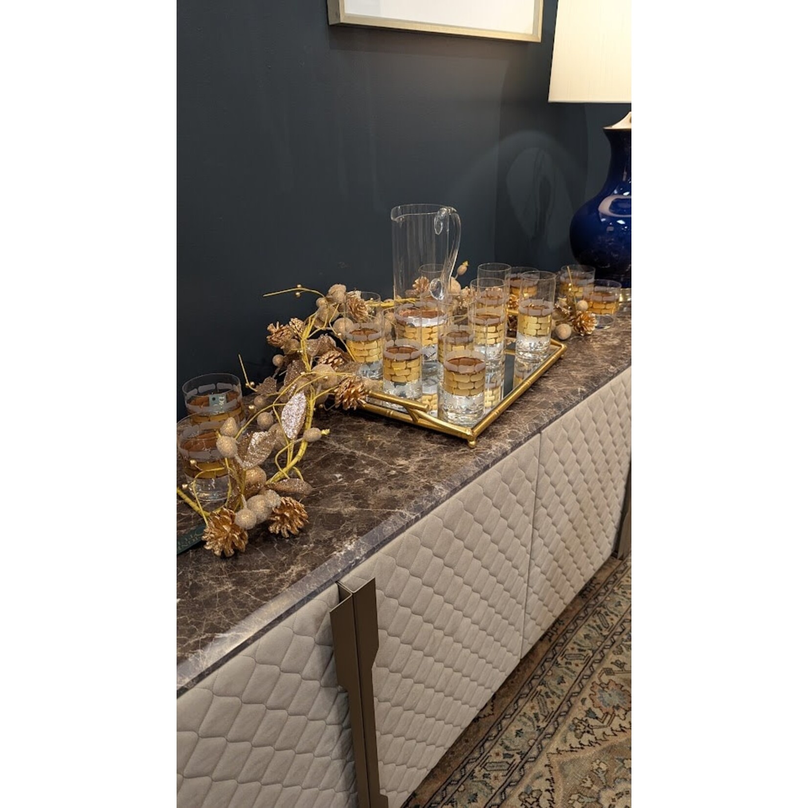 Salzburg Creations Inc Ivory & Gold Beaded Fruit Garland 60"