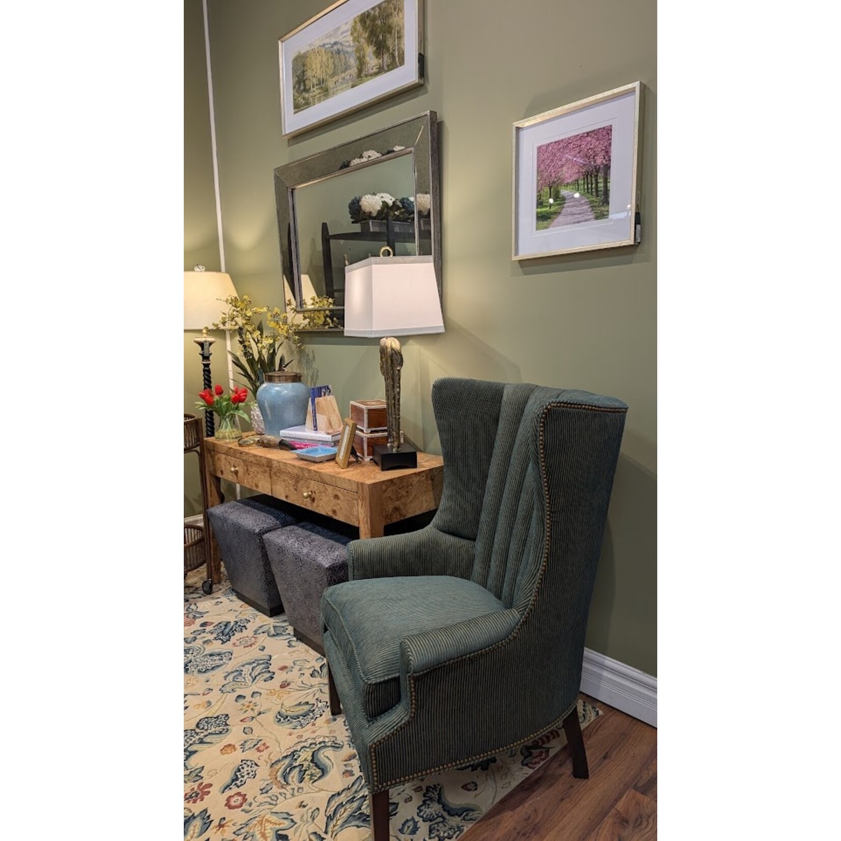 Trowbridge Gallery Colourful Tree Collection Pink Cherry Trees Framed Artwork 7