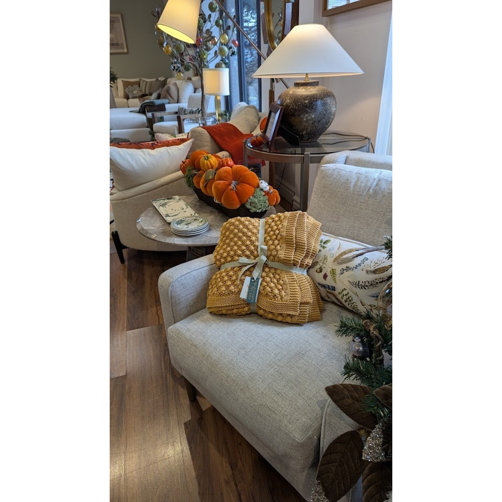 Darzzi LLC Popcorn Honeycomb Throw Blanket Mustard