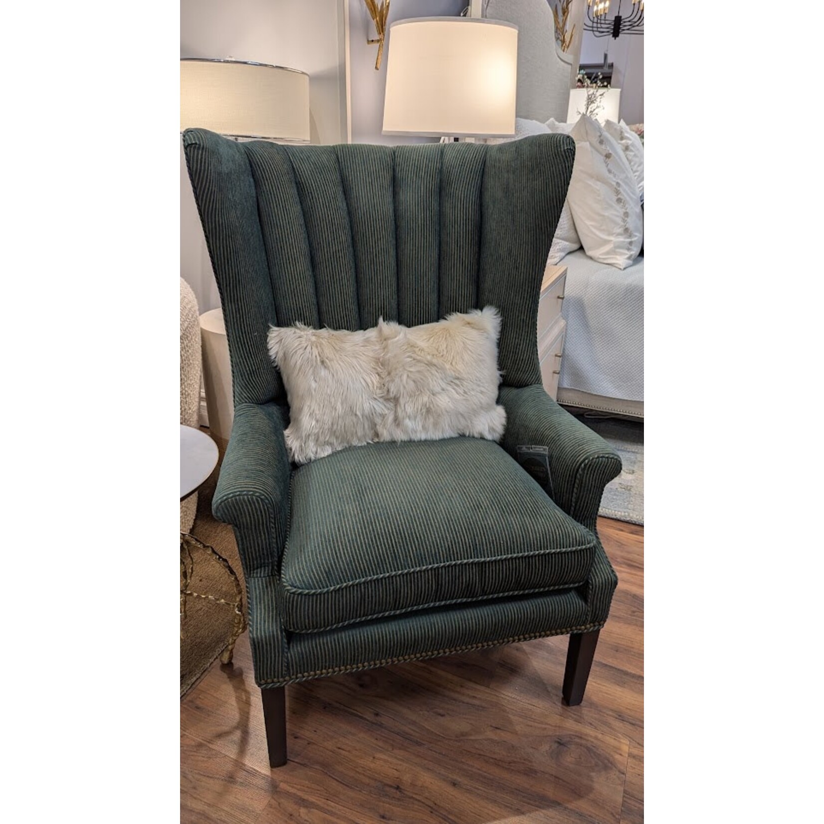 Taylor King Philosopher Wing Chair Uproar Dark Ivy