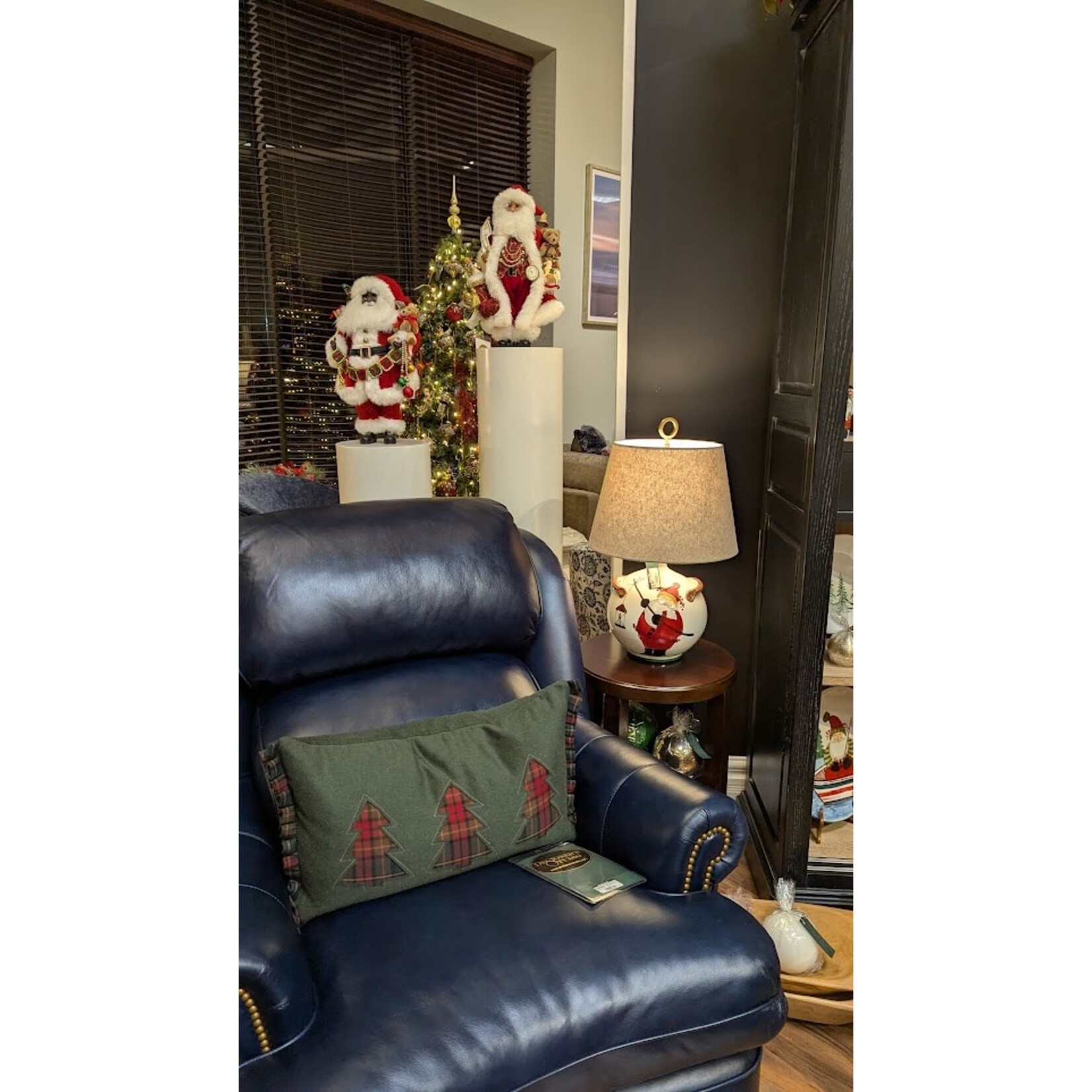 Eastern Accents Three Plaid Holiday Trees Throw Pillow 10"x22"