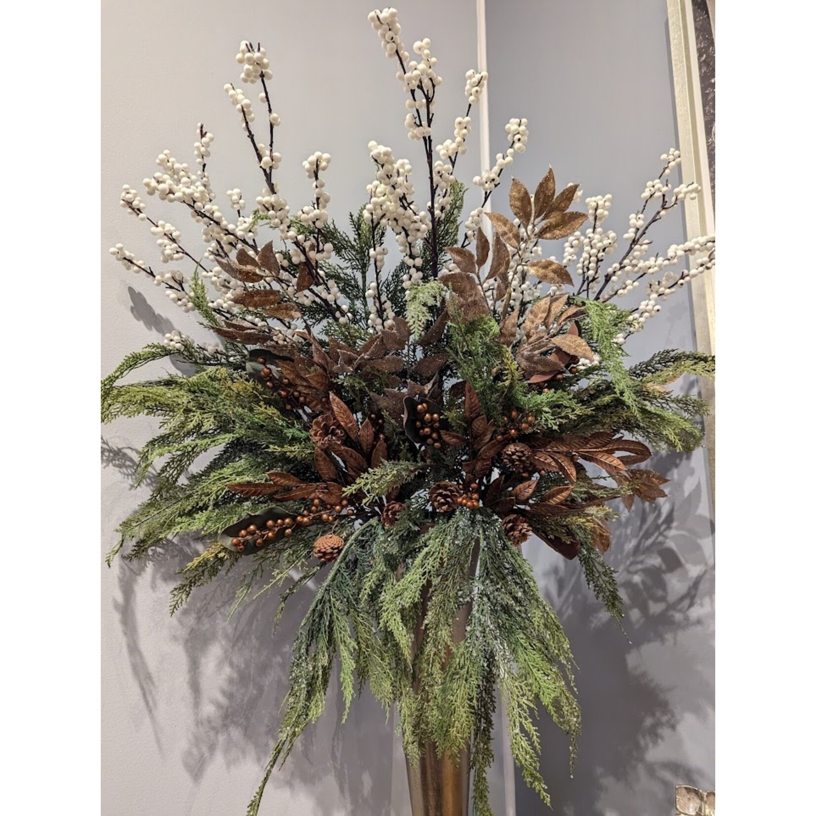 RAZ Imports Gold Glitter Laurel Leaf Spray 27.25"