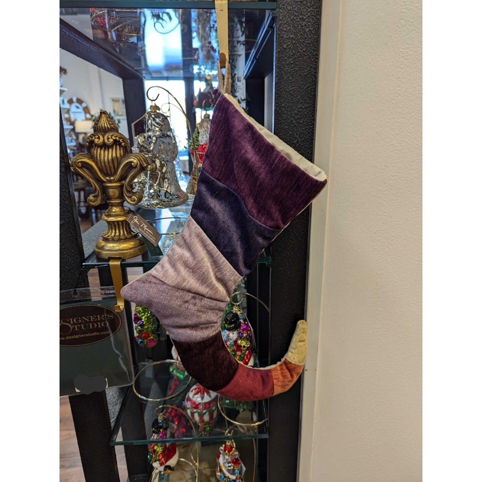 Nicky's Notions Holiday Stocking Purple Hues Striped
