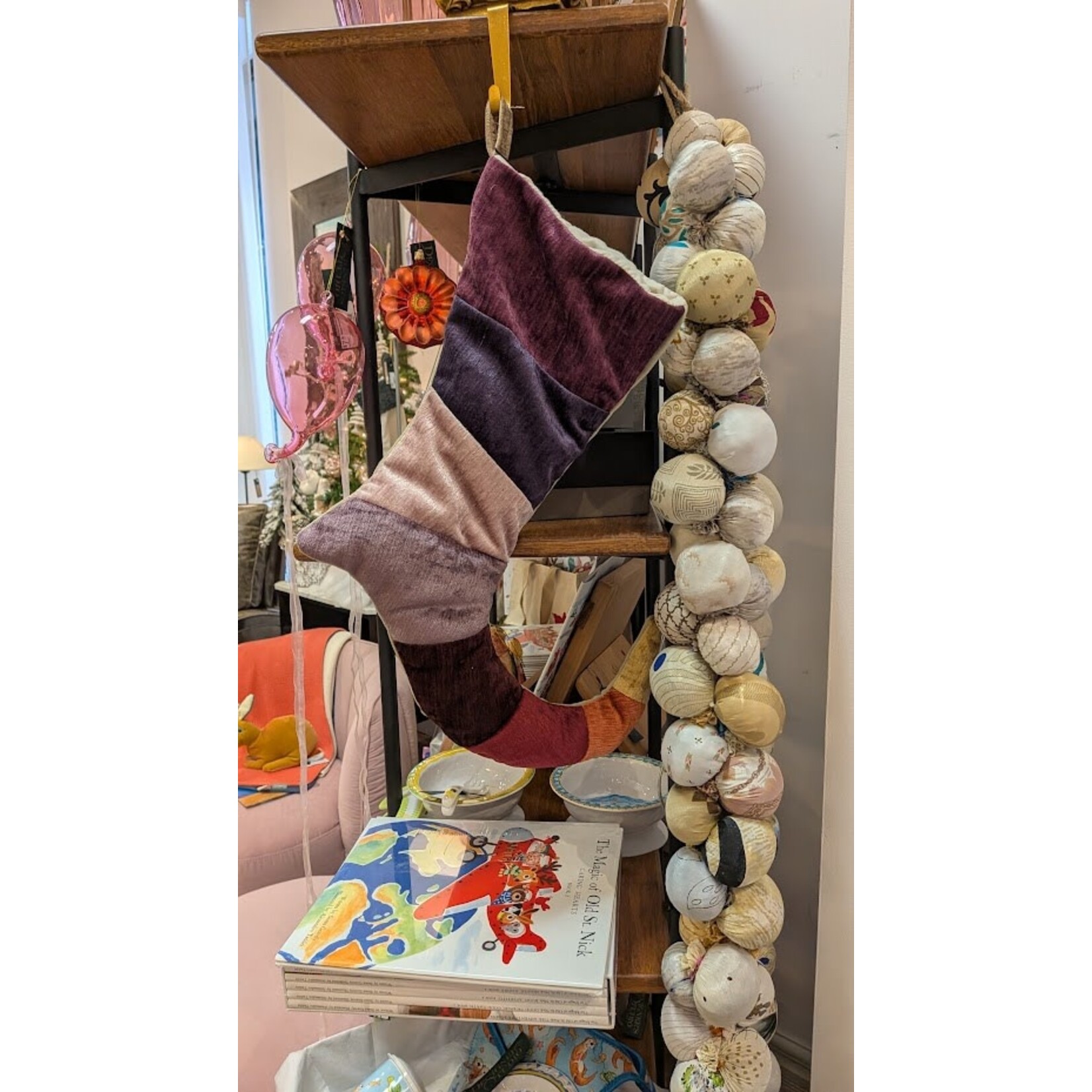 Nicky's Notions Holiday Stocking Purple Hues Striped