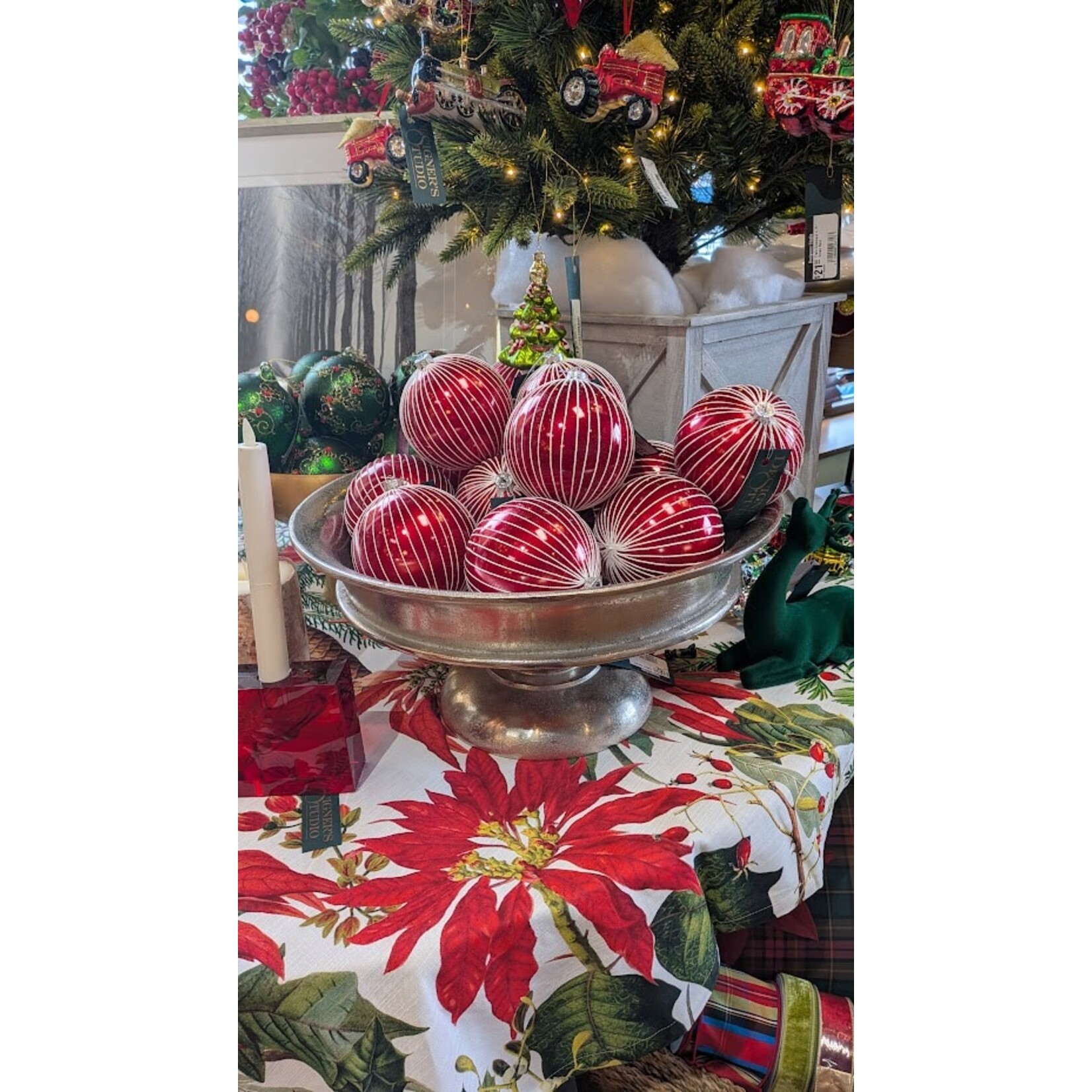 Garnier Thiebaut Poinsettias Vintage Tablecloth