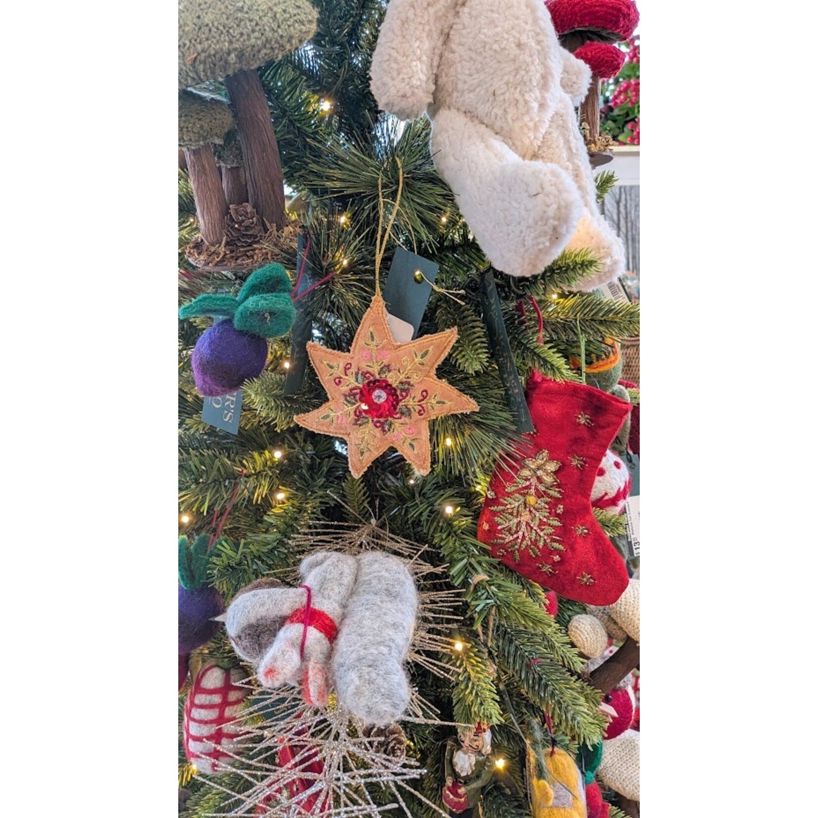 RAZ Imports Embroidered Christmas Ornament 4"