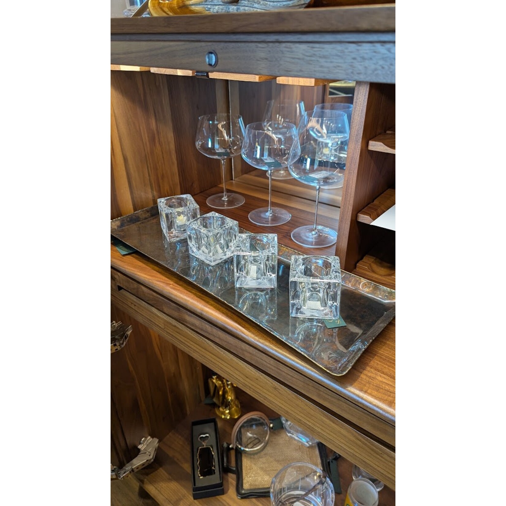 Zodax Antique Steel & Brass Tray Large