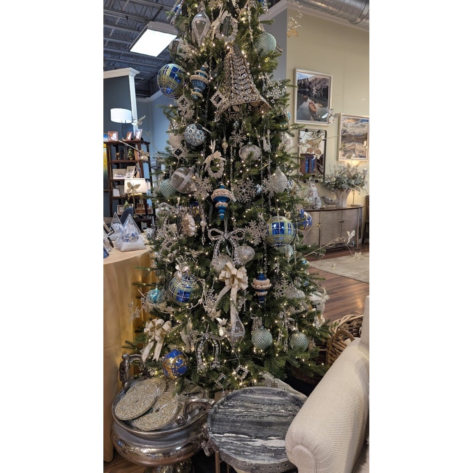 Two's Company Noel Silver Glass Beaded Ornament