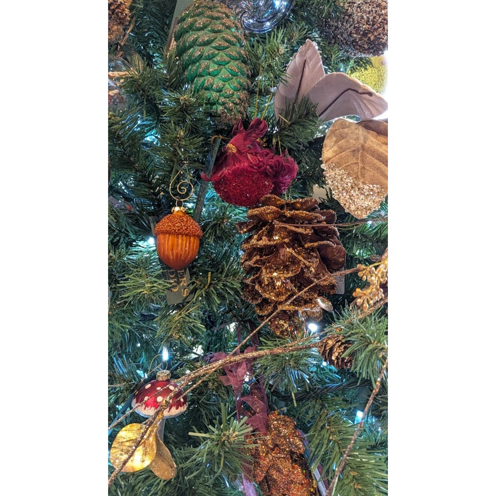 RAZ Imports Glittered Gold Pinecone Ornament 6"