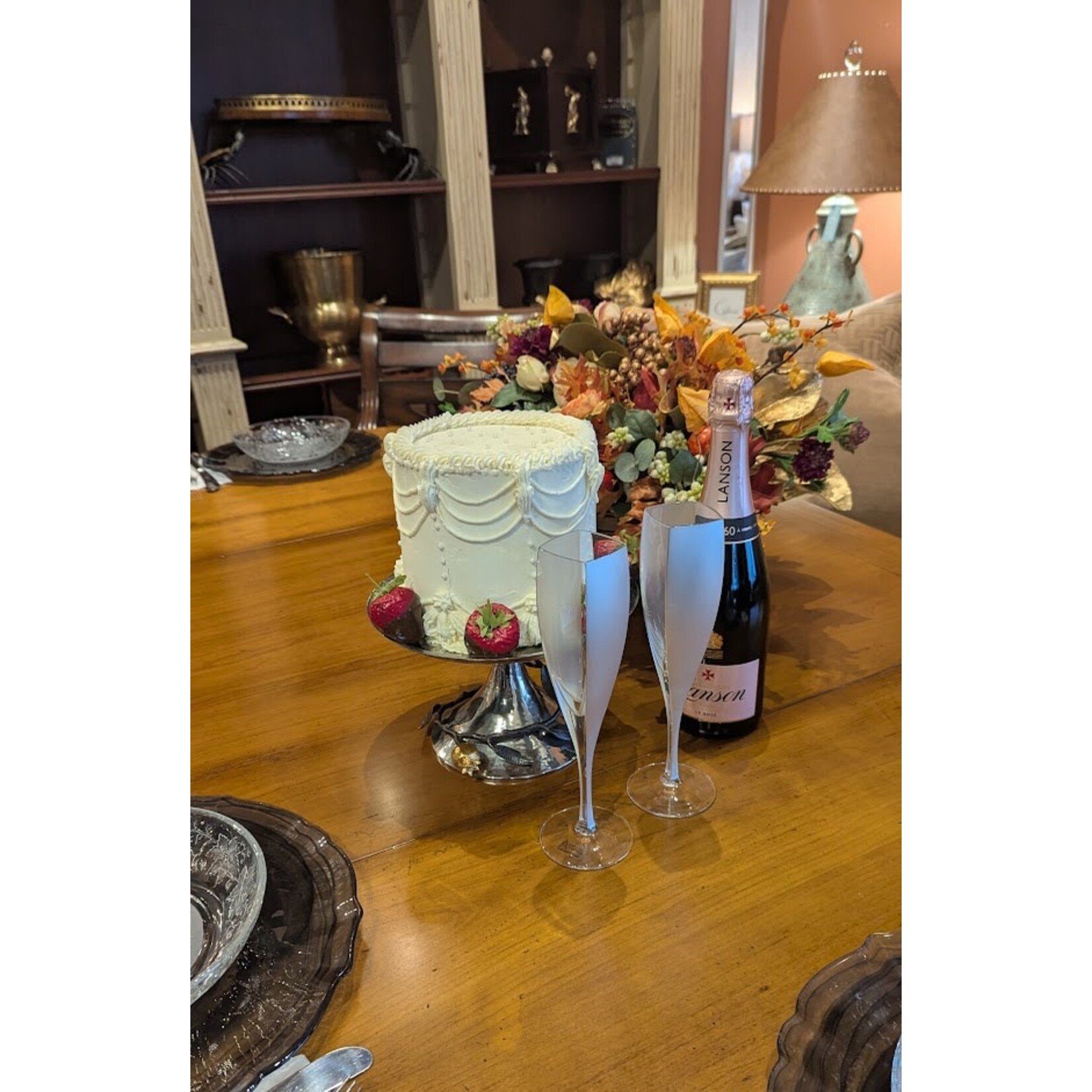 Alan Lee Collection Square Tuscany Champagne Flute Silver