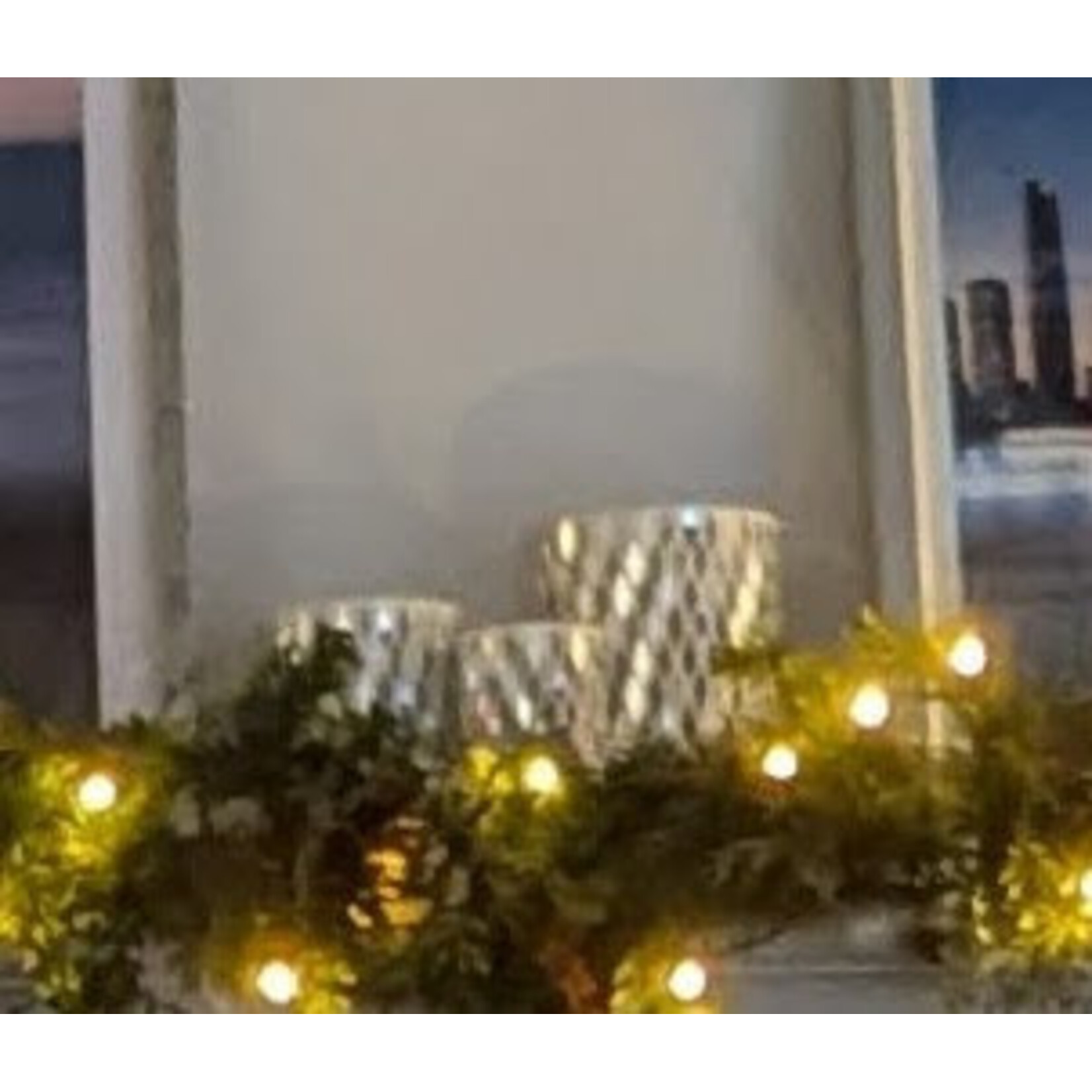 Two's Company White Mirror Candleholders Set of 3