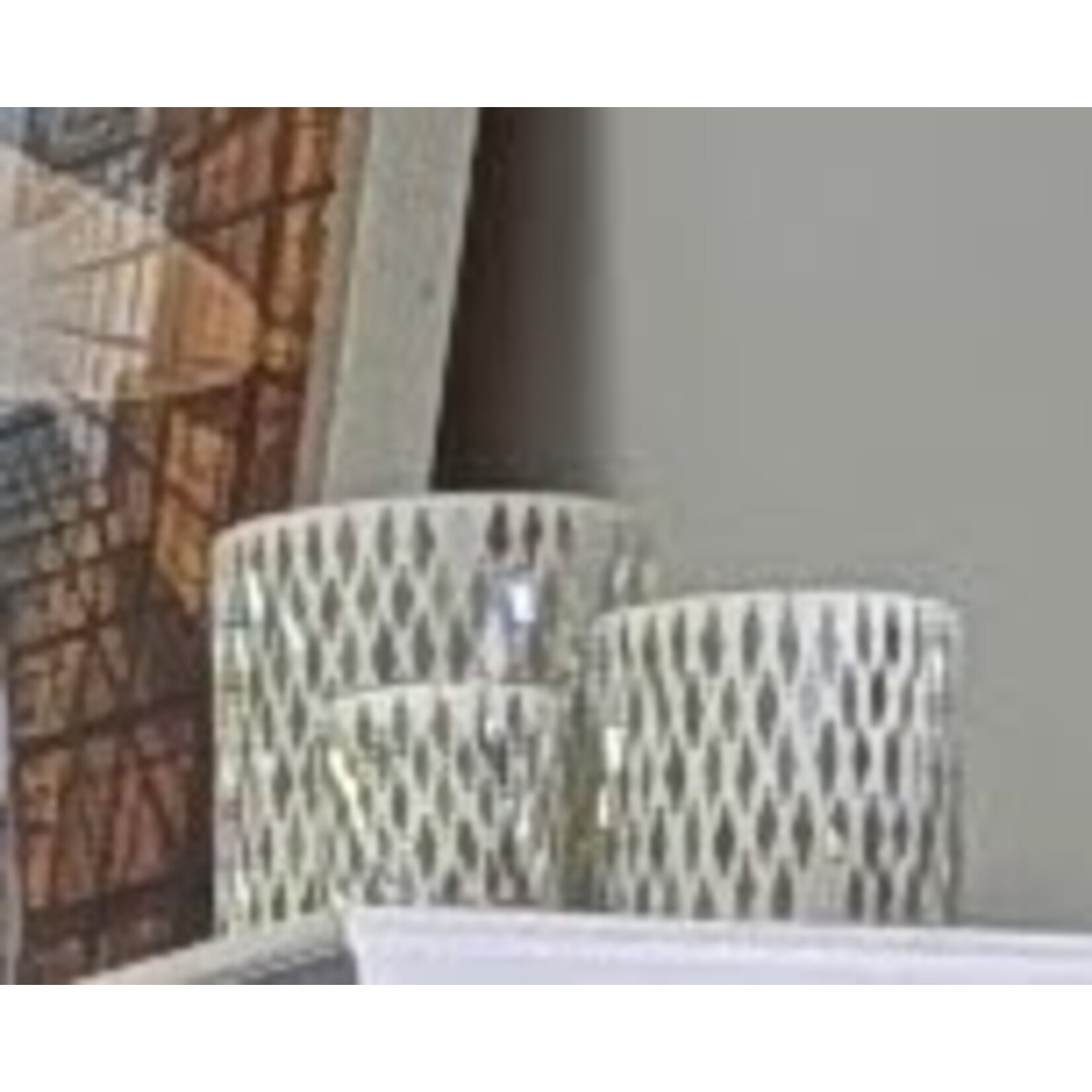 Two's Company White Mirror Candleholders Set of 3