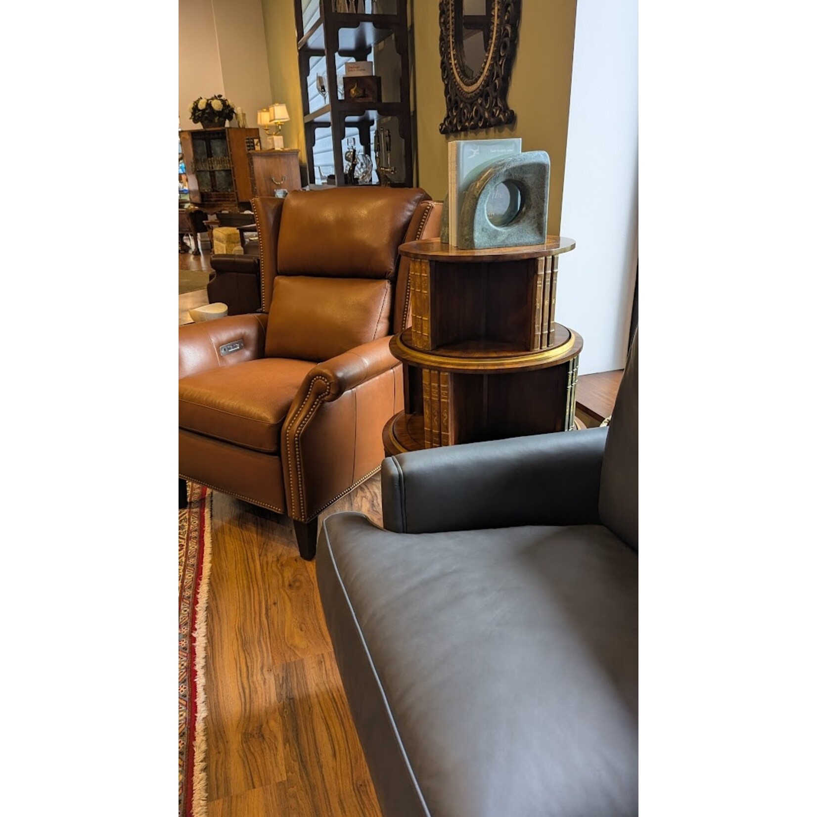 Henredon Book Cabinet Revolving Clawfoot