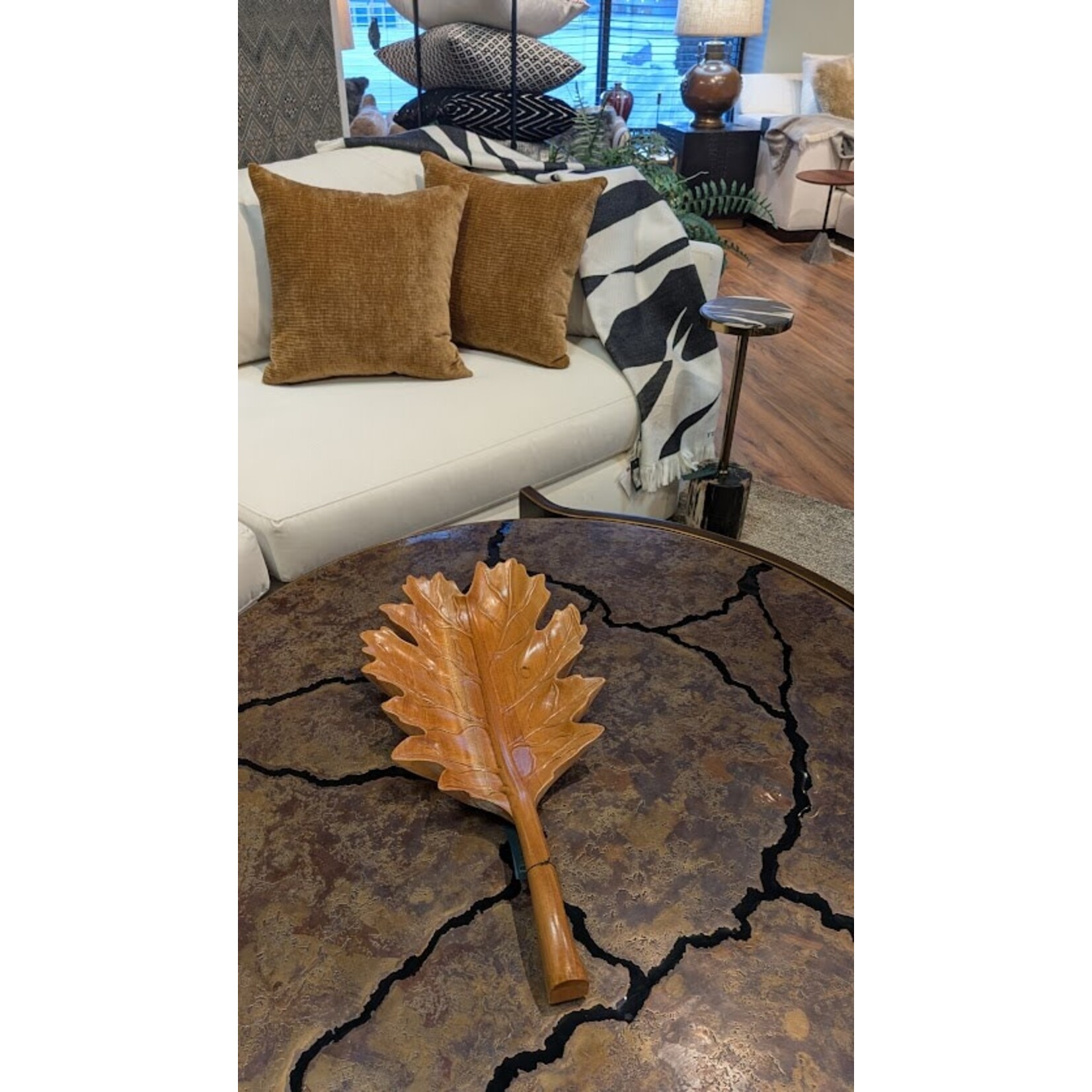 French Heritage Wooden Oak Leaf Tray