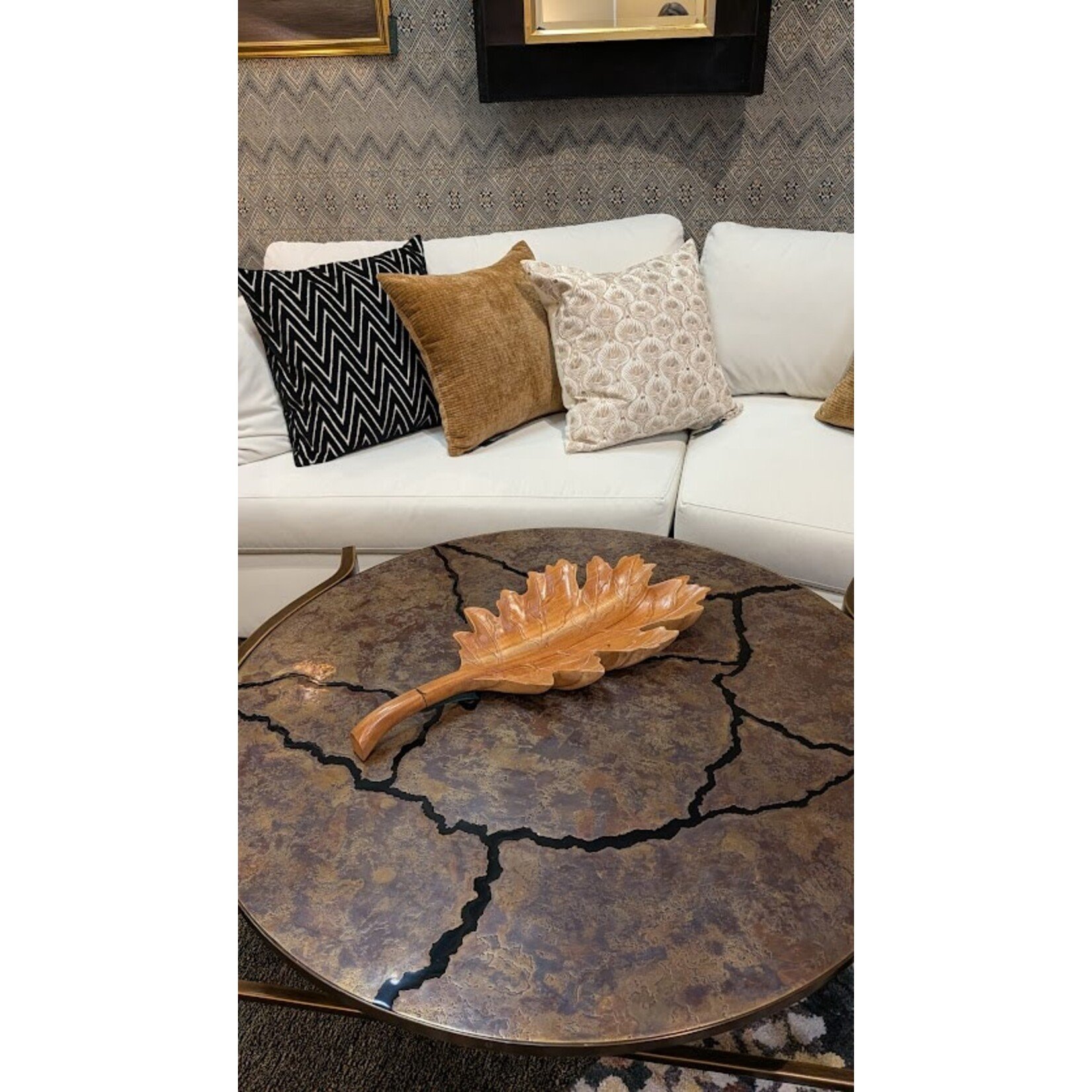 French Heritage Wooden Oak Leaf Tray