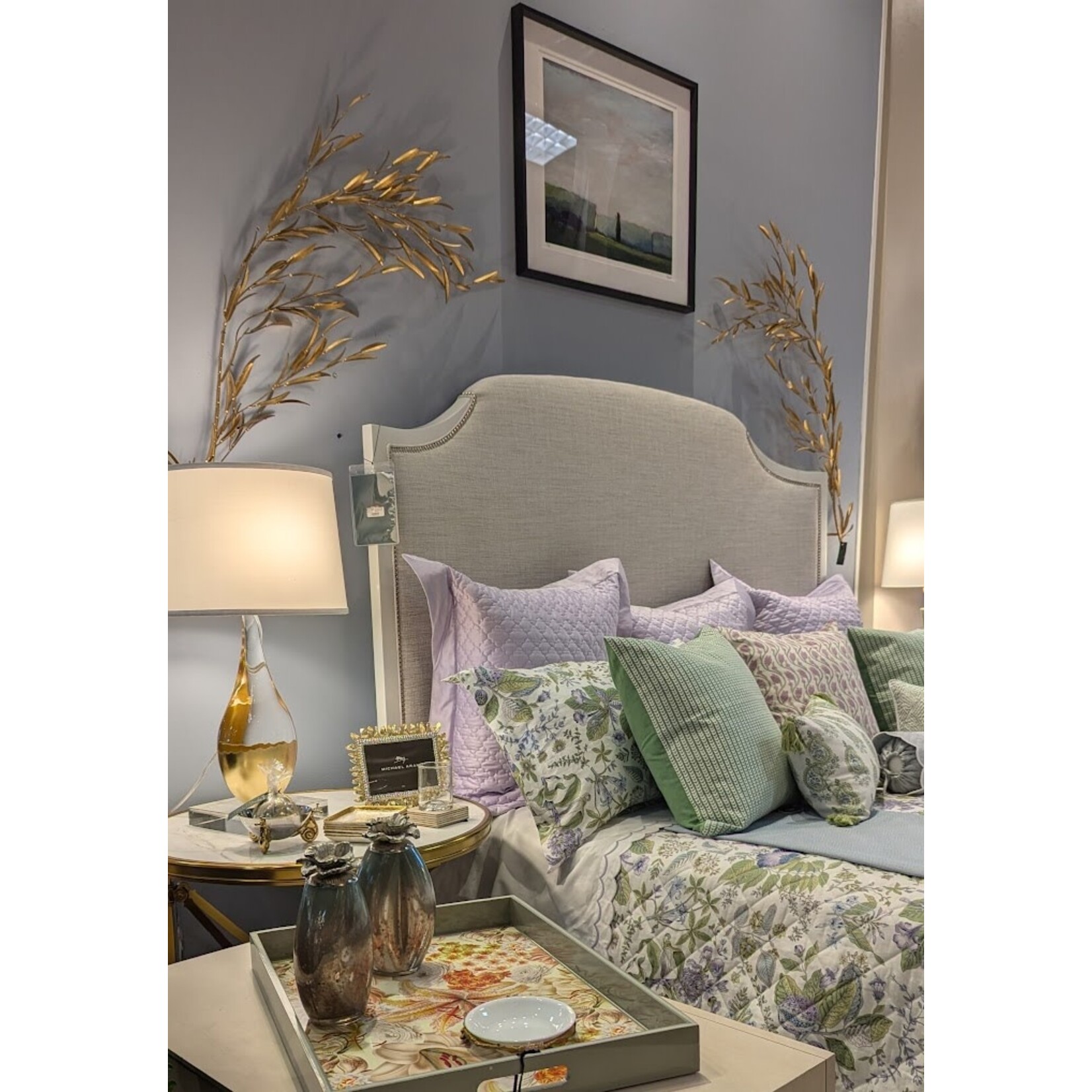 Global Views Weeping Willow Wall Decor Gold Leaf  Set of 2