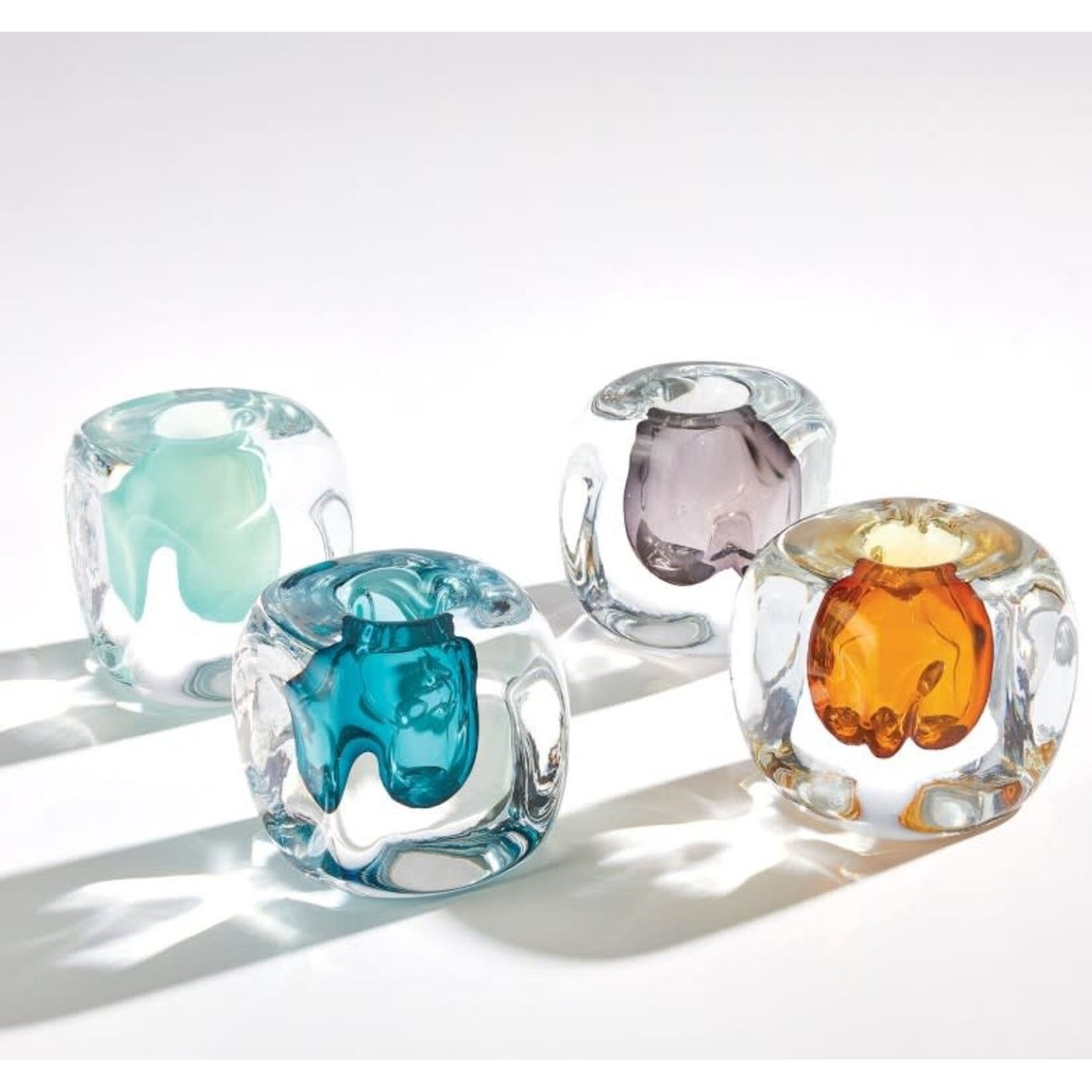 Global Views Square Amber Vase