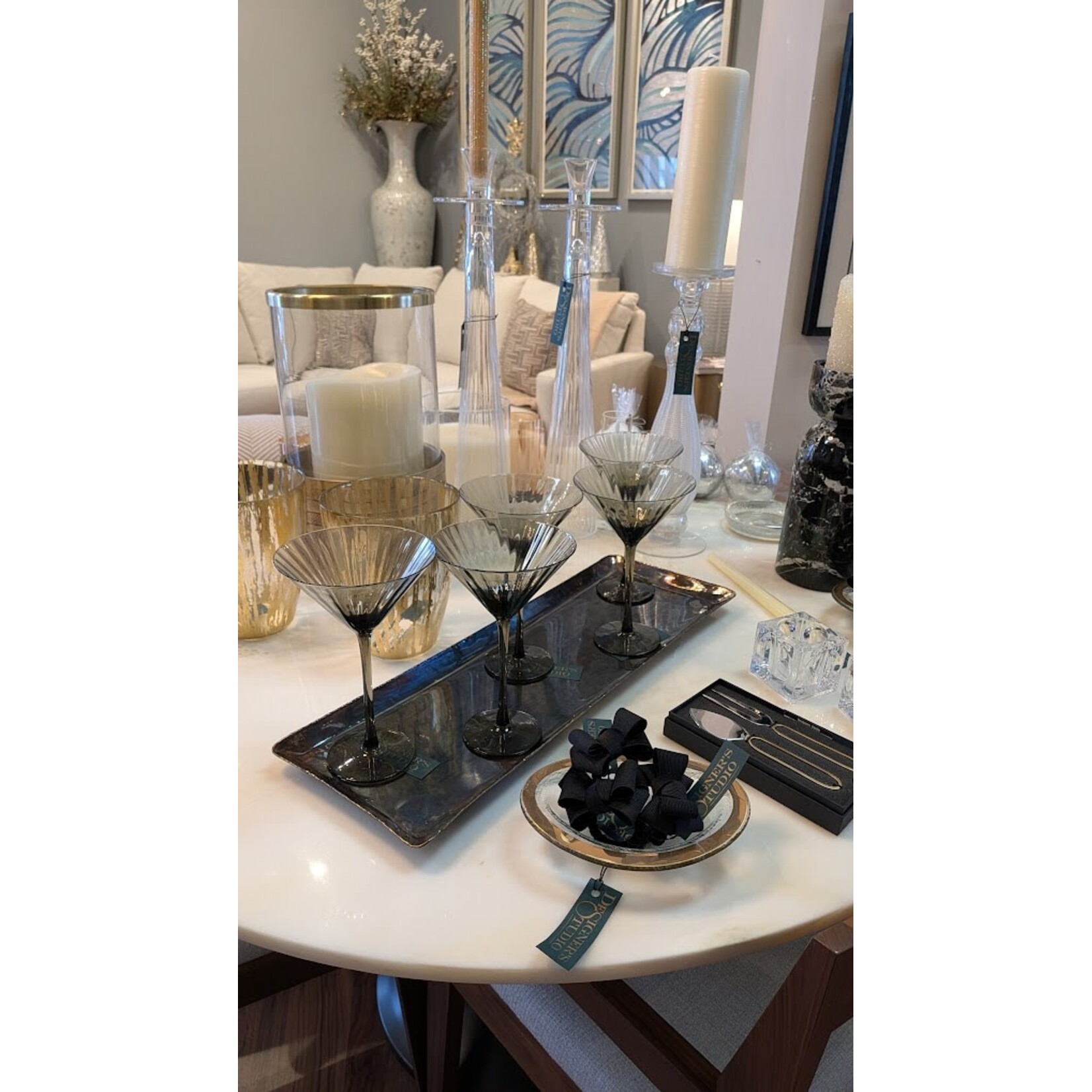 Zodax Madeleine Optic Glassware Smoke Martini Glass