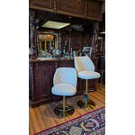 Stone International Tessa Hydraulic Stool Porse Fabric Satin Brass Base